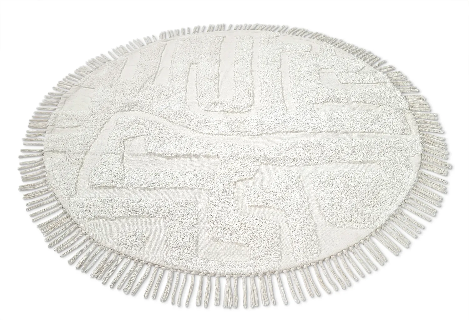 Runde tepper - Fallon Natural Cotton Shaggy (offwhite)
