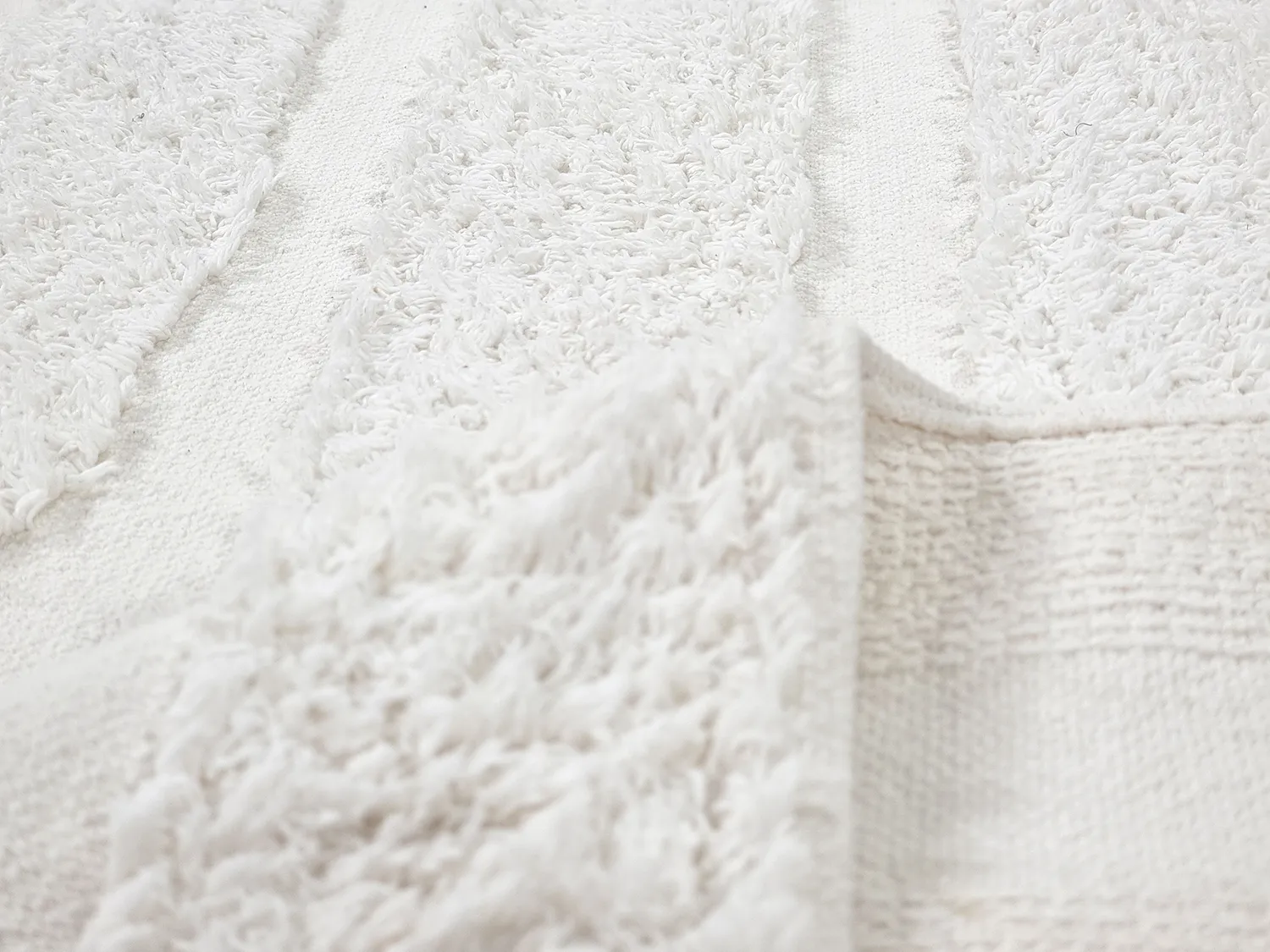 Runde tepper - Fallon Natural Cotton Shaggy (offwhite)