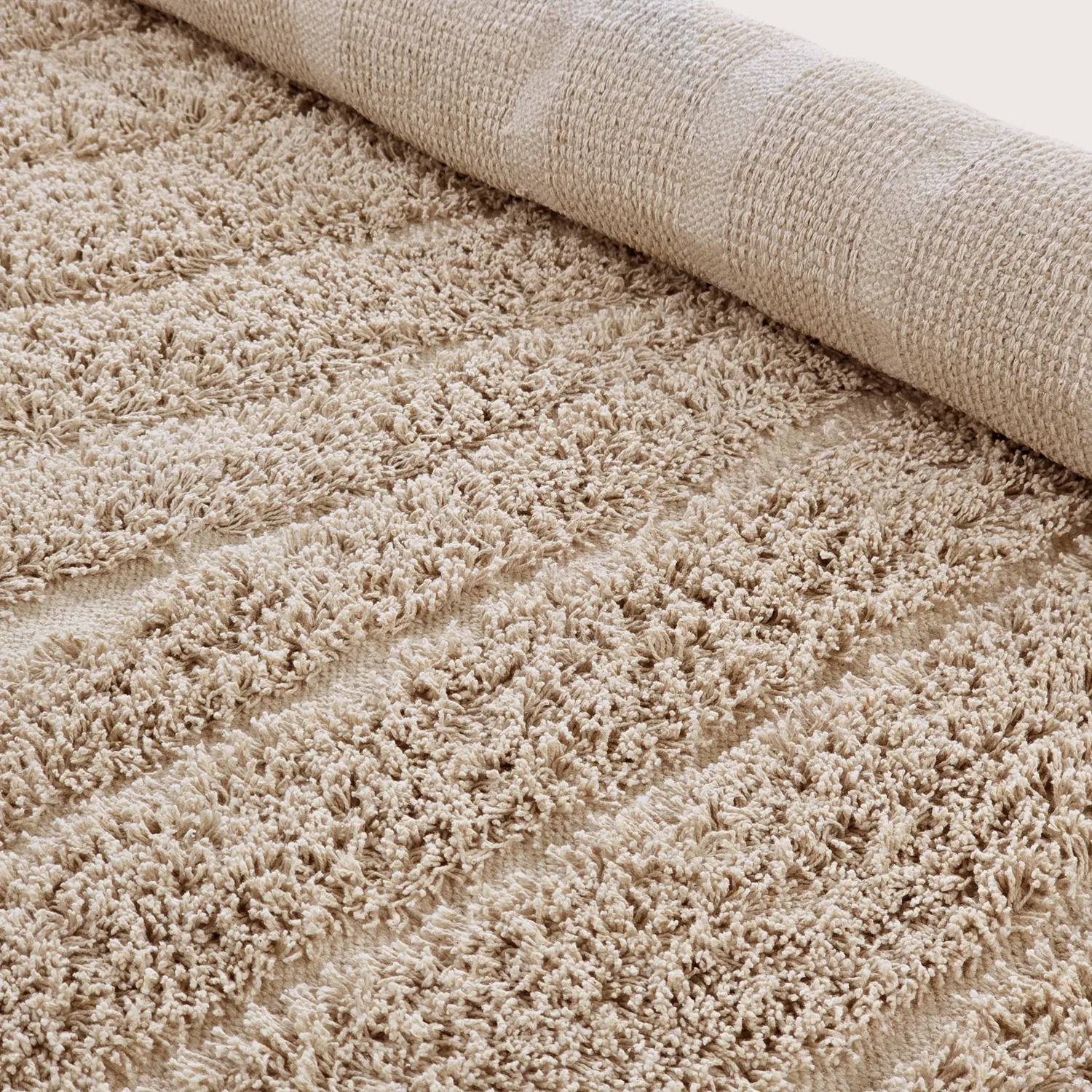 Runde tepper - Farley Natural Cotton Shaggy (beige)