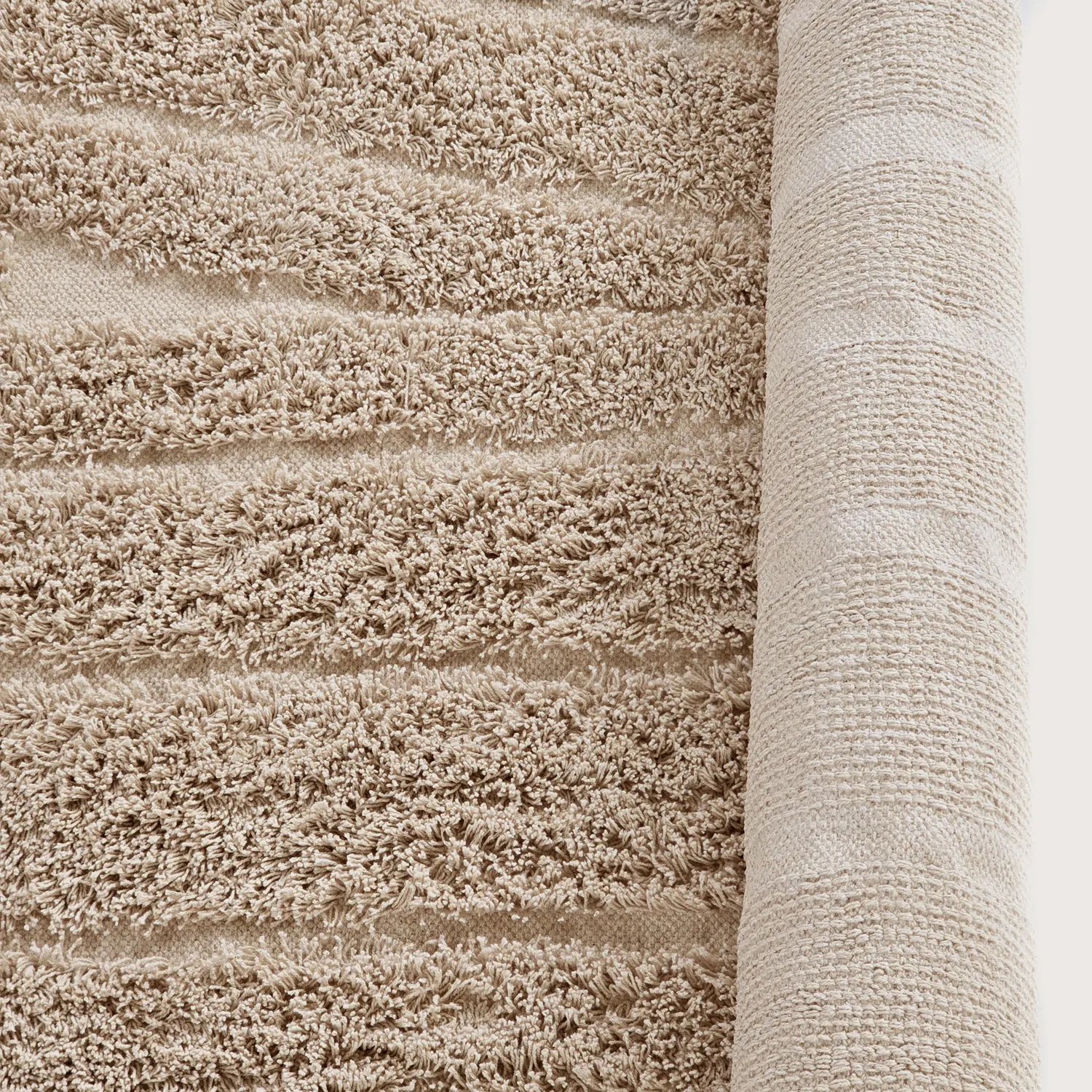 Runde tepper - Farley Natural Cotton Shaggy (beige)