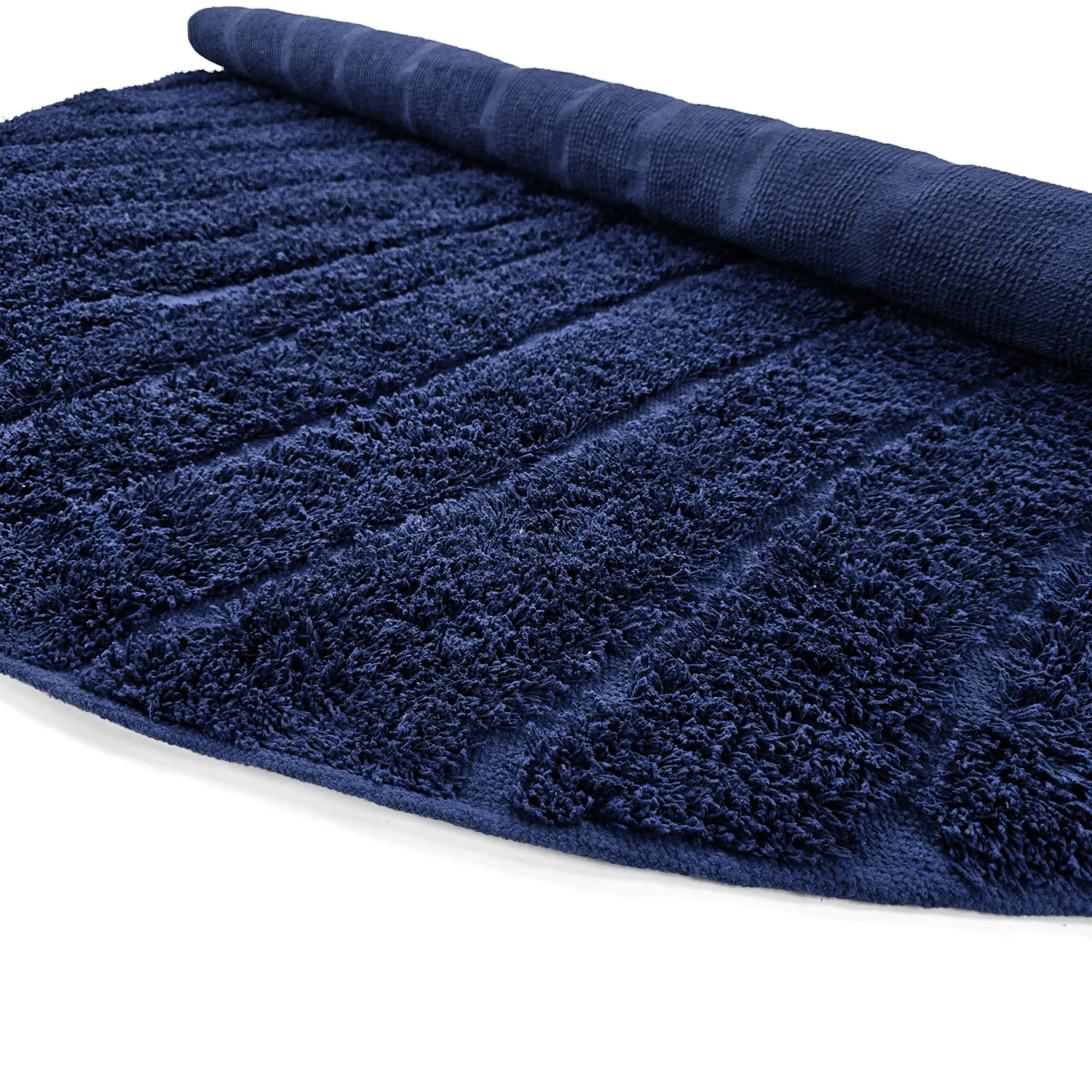 Runde tepper - Farley Natural Cotton Shaggy (blå)