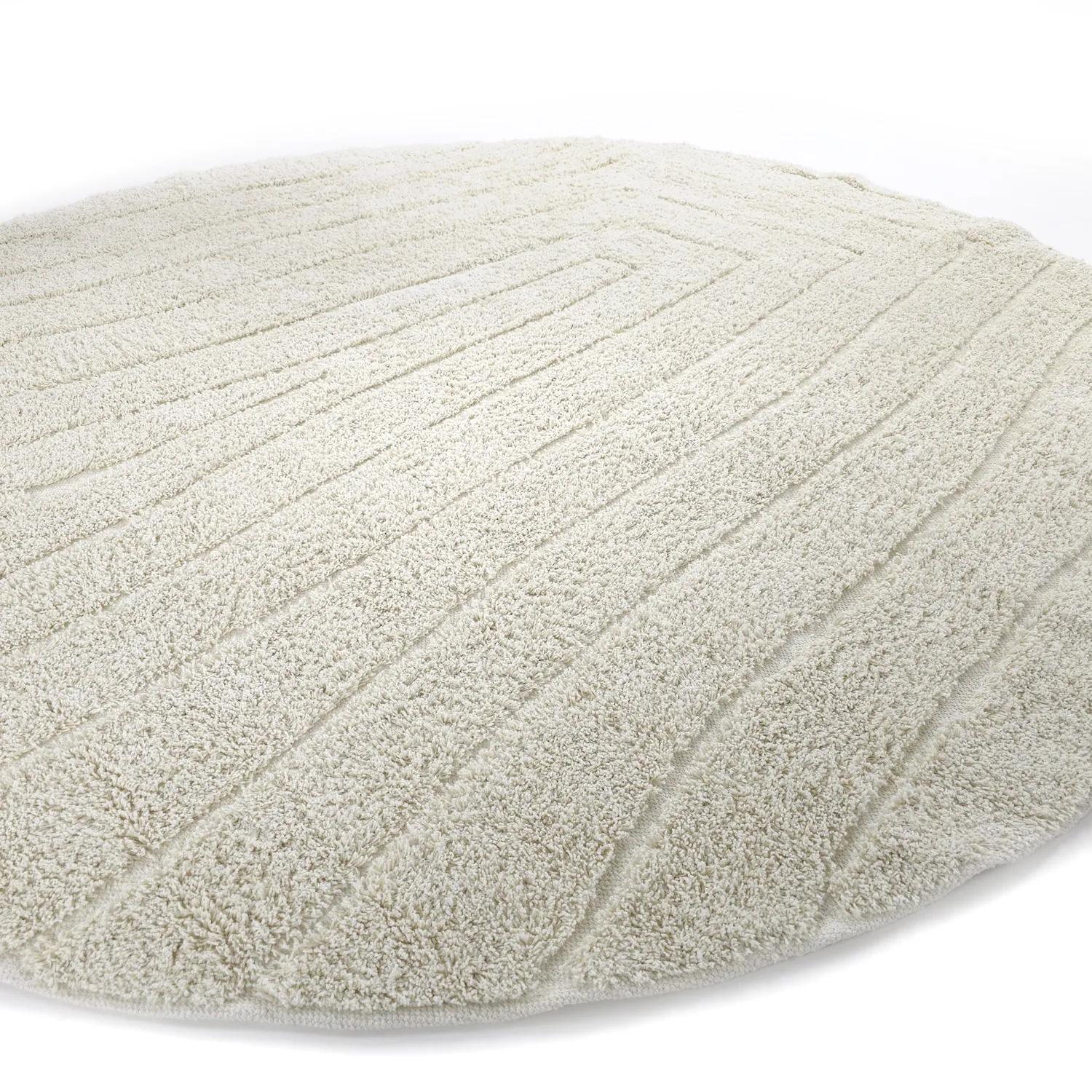 Runde tepper - Farley Natural Cotton Shaggy (off-white)