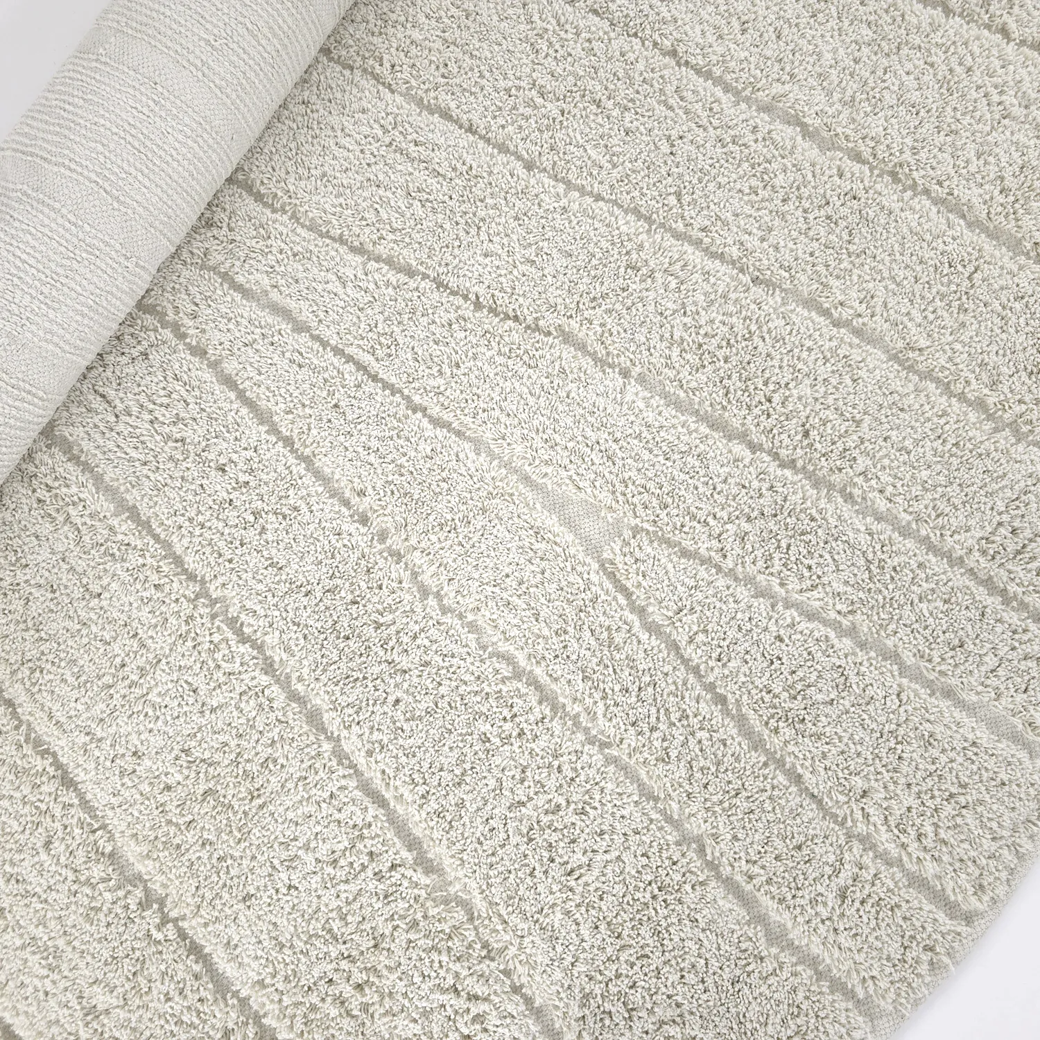 Runde tepper - Farley Natural Cotton Shaggy (off-white)
