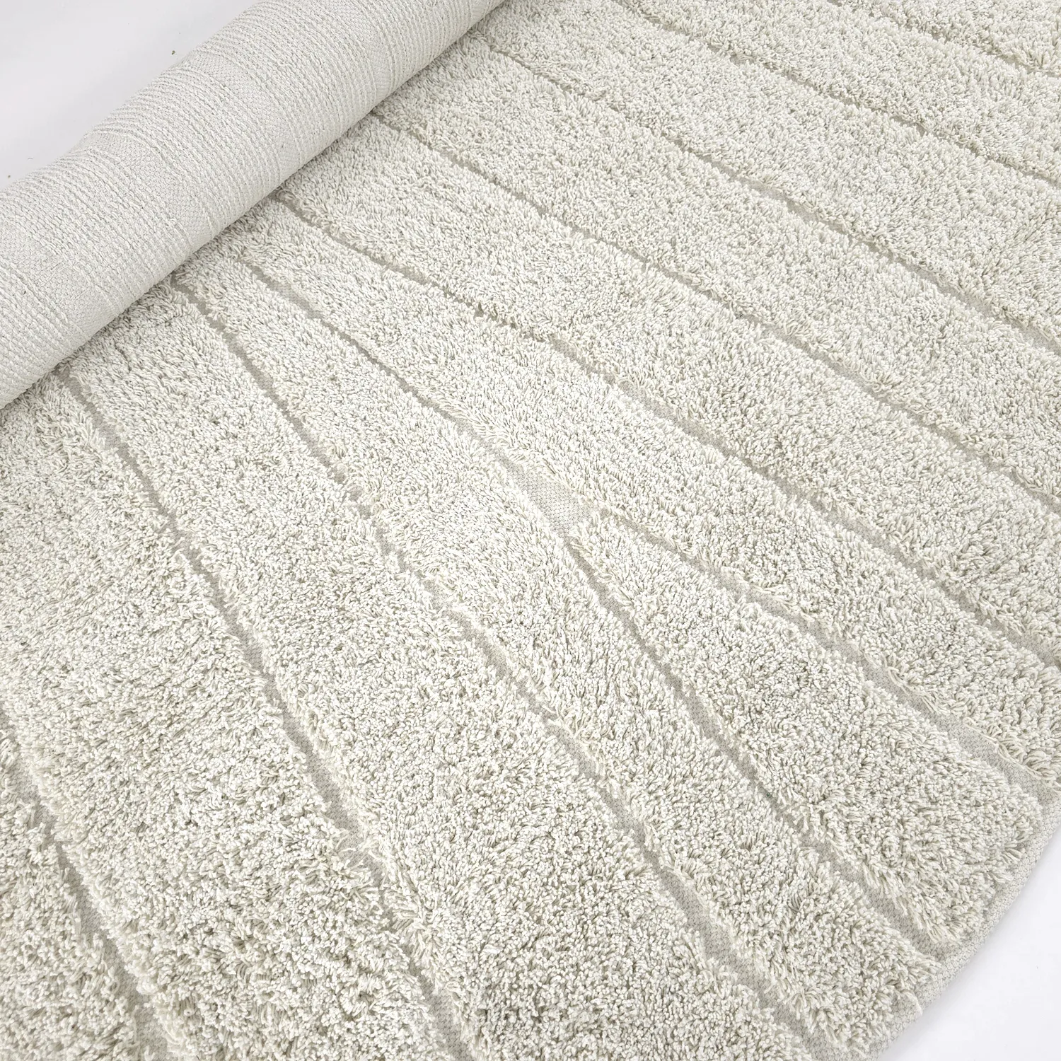 Runde tepper - Farley Natural Cotton Shaggy (off-white)