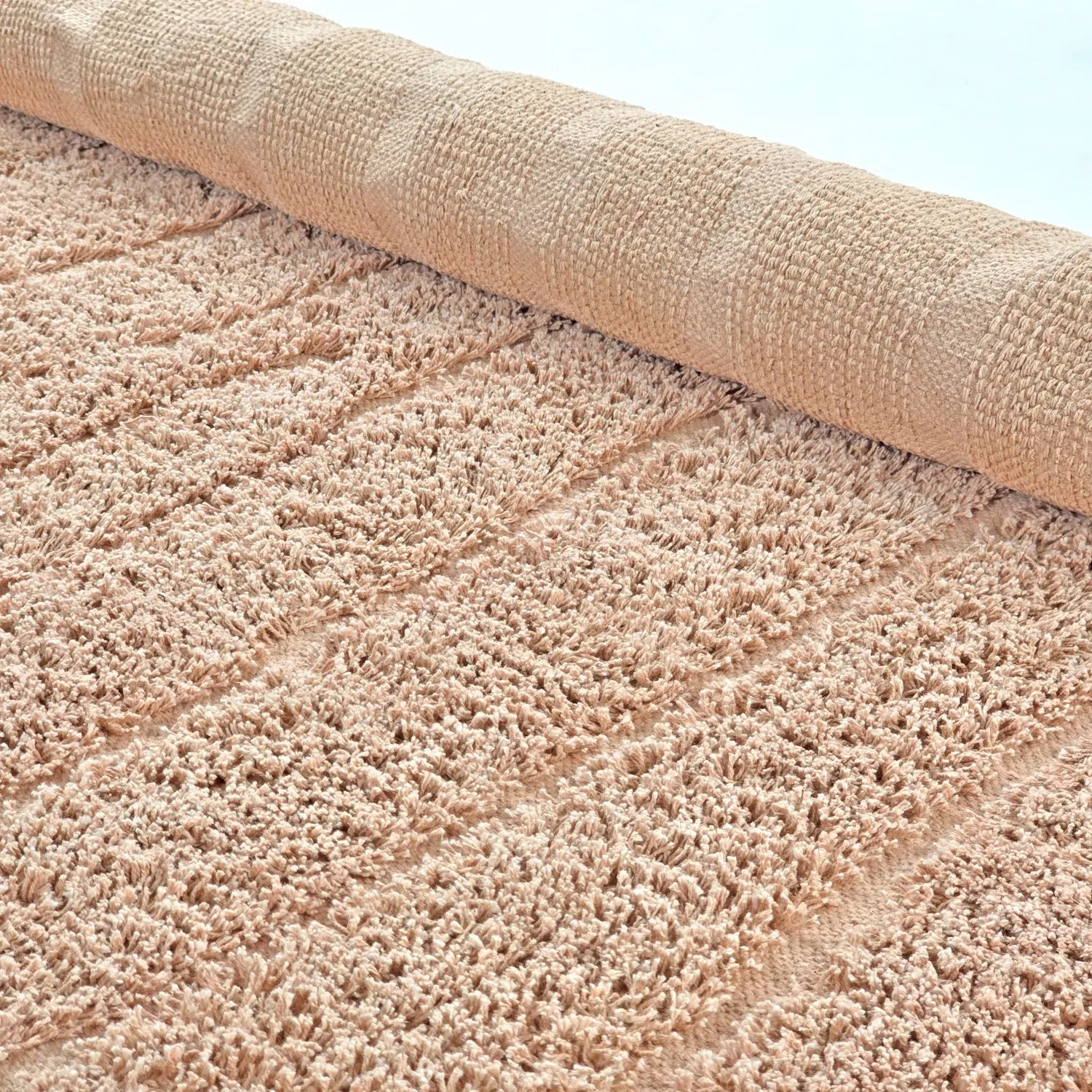 Runde tepper - Farley Natural Cotton Shaggy (rosa)