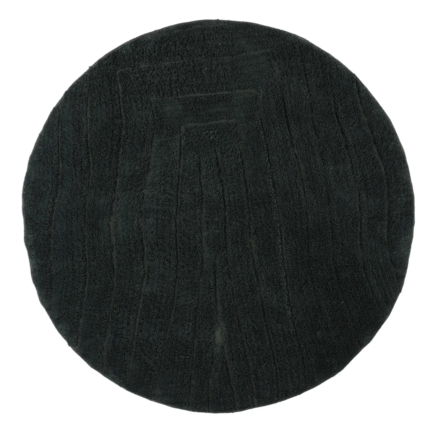 Runde tepper - Farley Natural Cotton Shaggy (svart)
