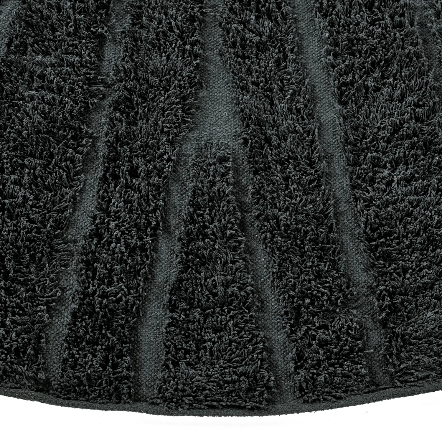 Runde tepper - Farley Natural Cotton Shaggy (svart)
