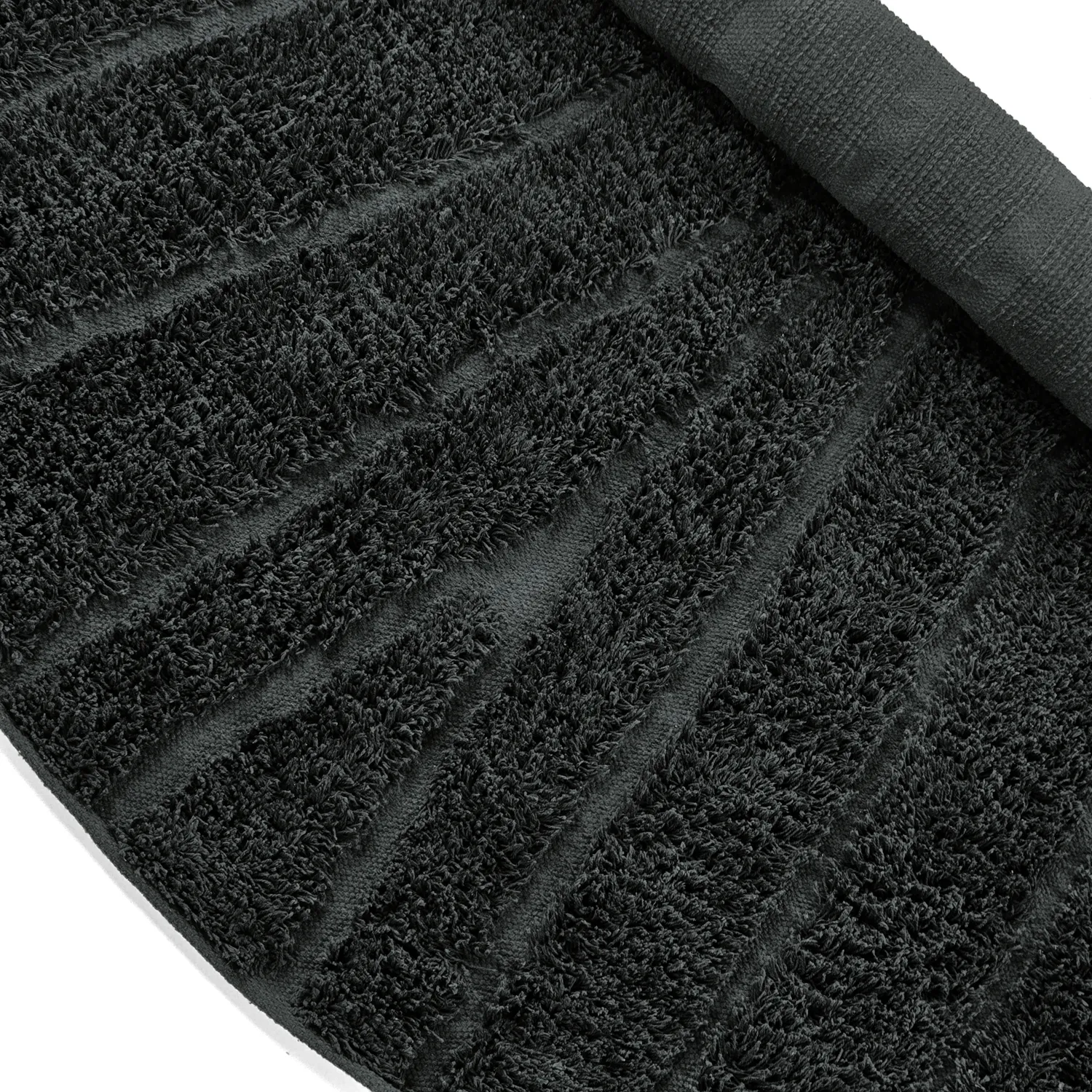 Runde tepper - Farley Natural Cotton Shaggy (svart)