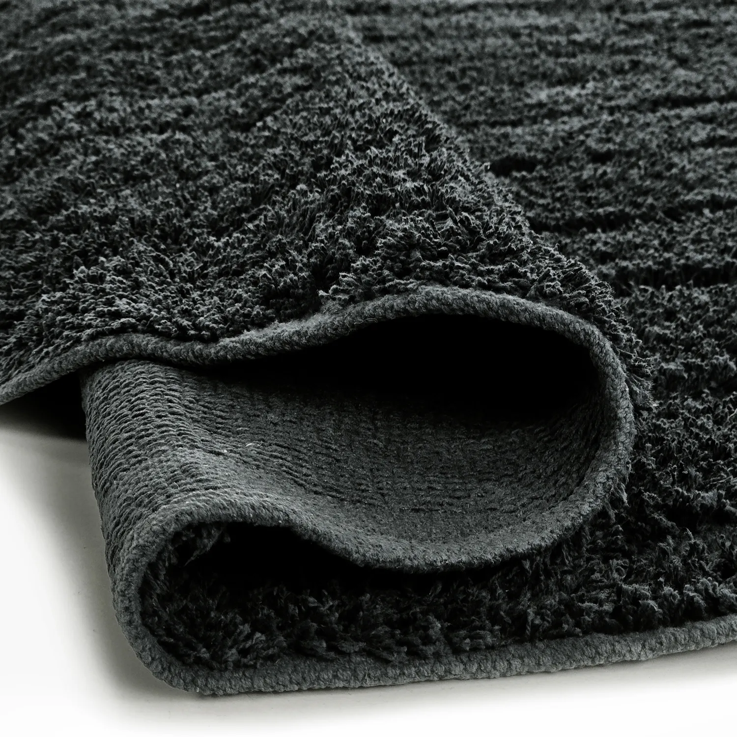 Runde tepper - Farley Natural Cotton Shaggy (svart)