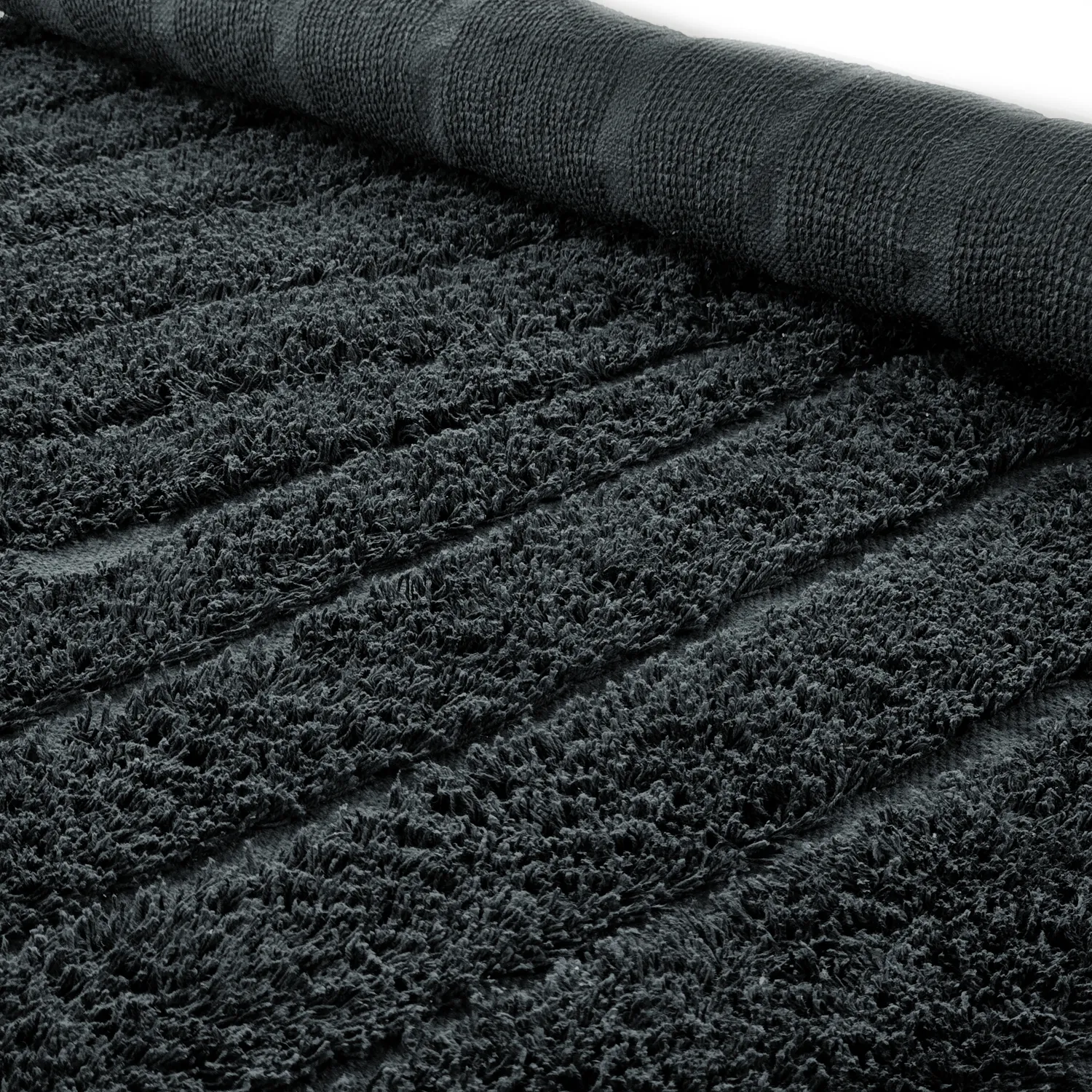 Runde tepper - Farley Natural Cotton Shaggy (svart)