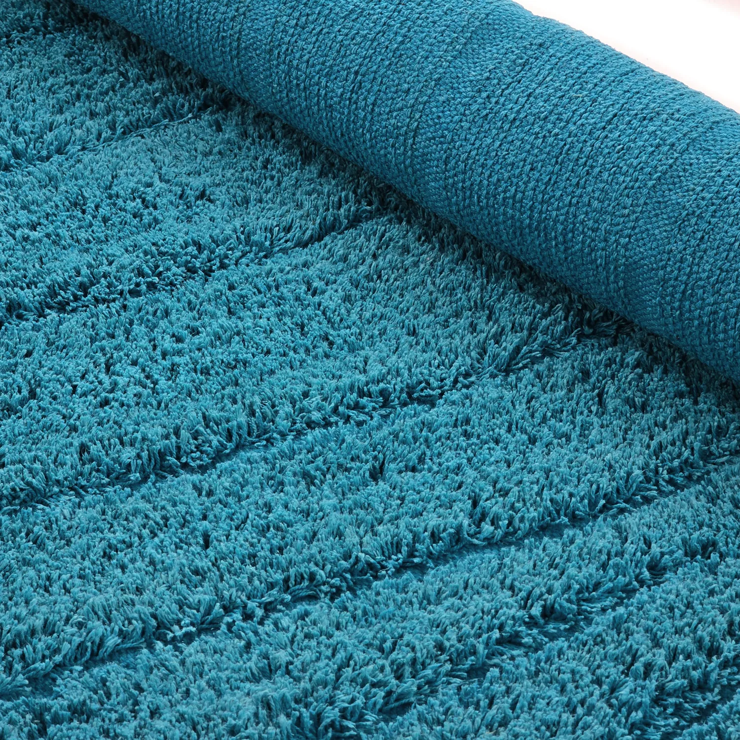 Runde tepper - Farley Natural Cotton Shaggy (turkis)