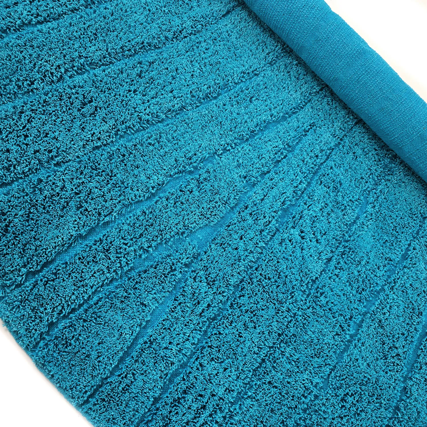 Runde tepper - Farley Natural Cotton Shaggy (turkis)