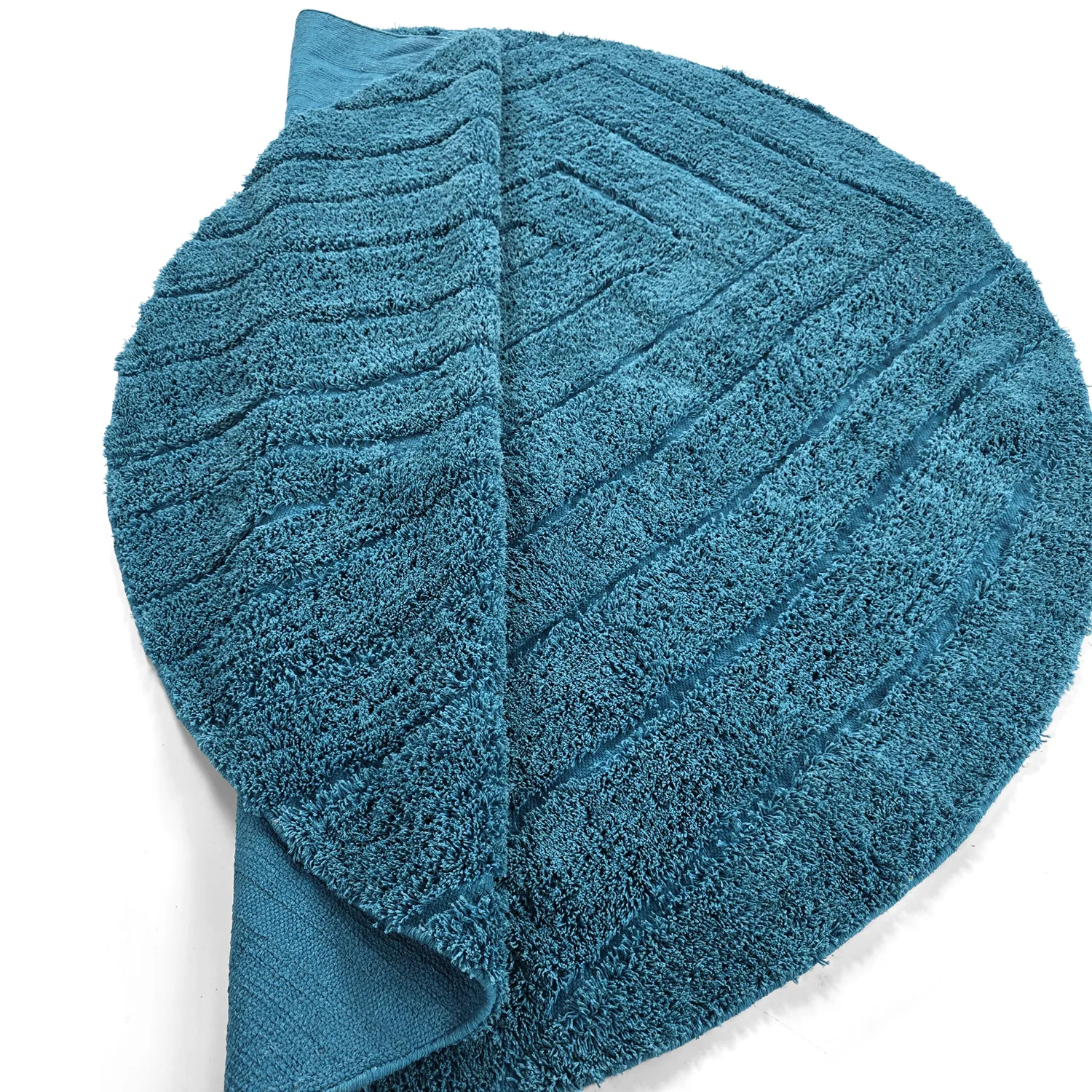 Runde tepper - Farley Natural Cotton Shaggy (turkis)