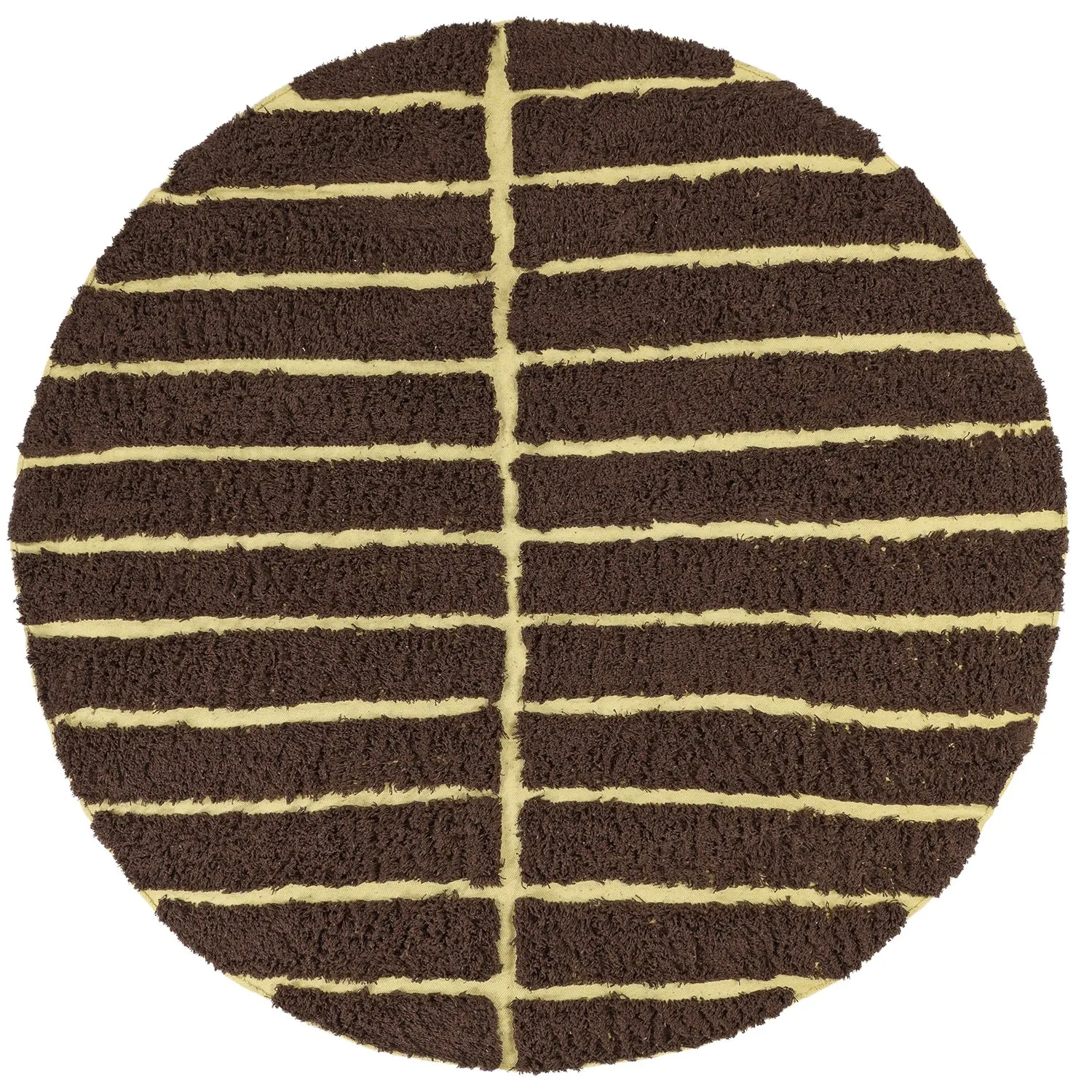 Rundt teppe - Ikara Natural Cotton Shaggy (brun)