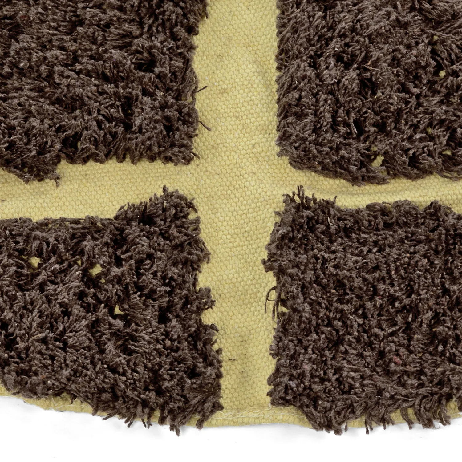 Rundt teppe - Ikara Natural Cotton Shaggy (brun)