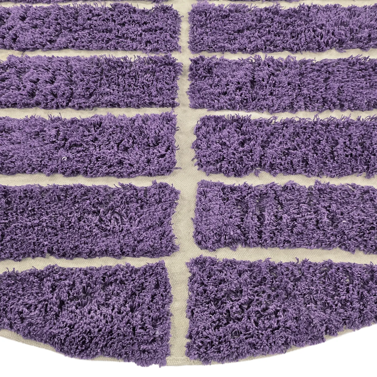 Rundt teppe - Ikara Natural Cotton Shaggy (lilla)