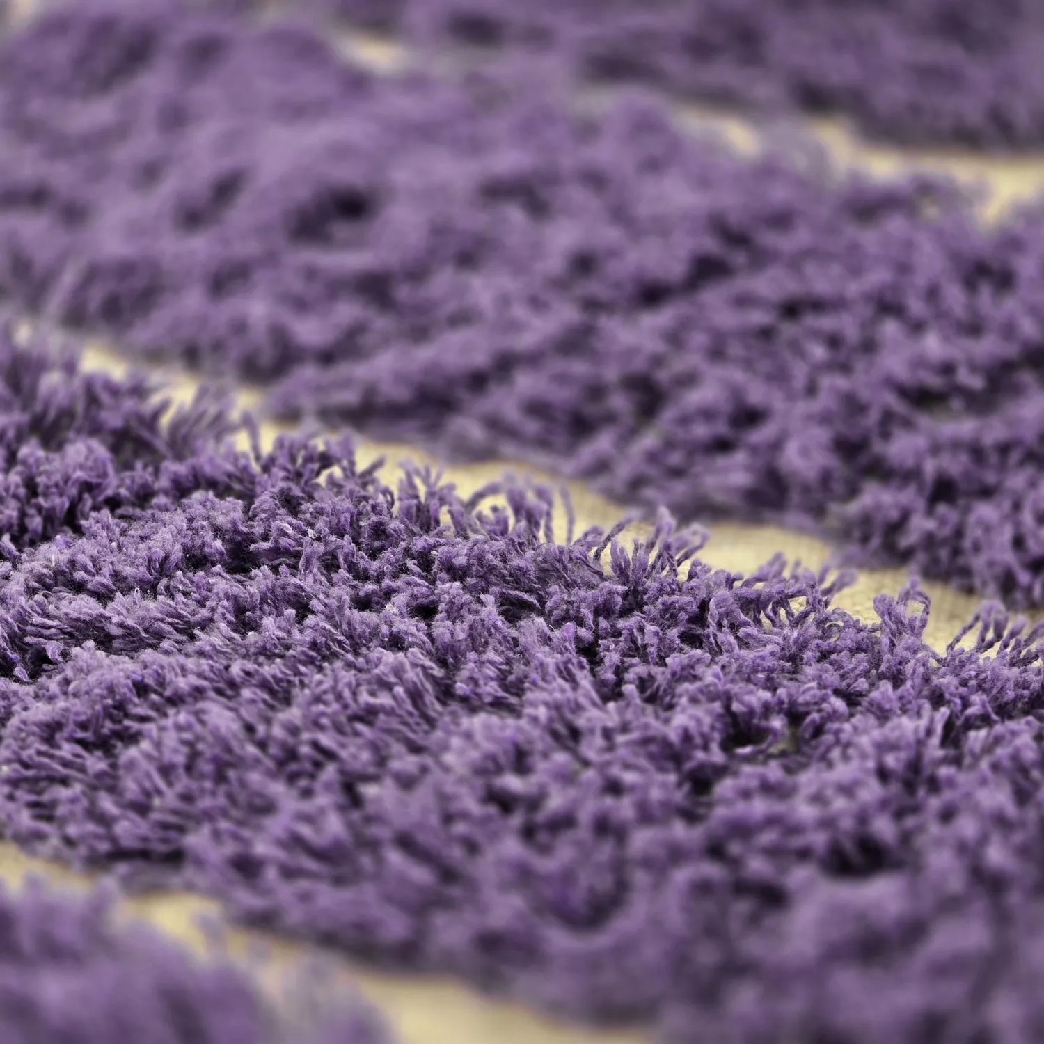 Rundt teppe - Ikara Natural Cotton Shaggy (lilla)