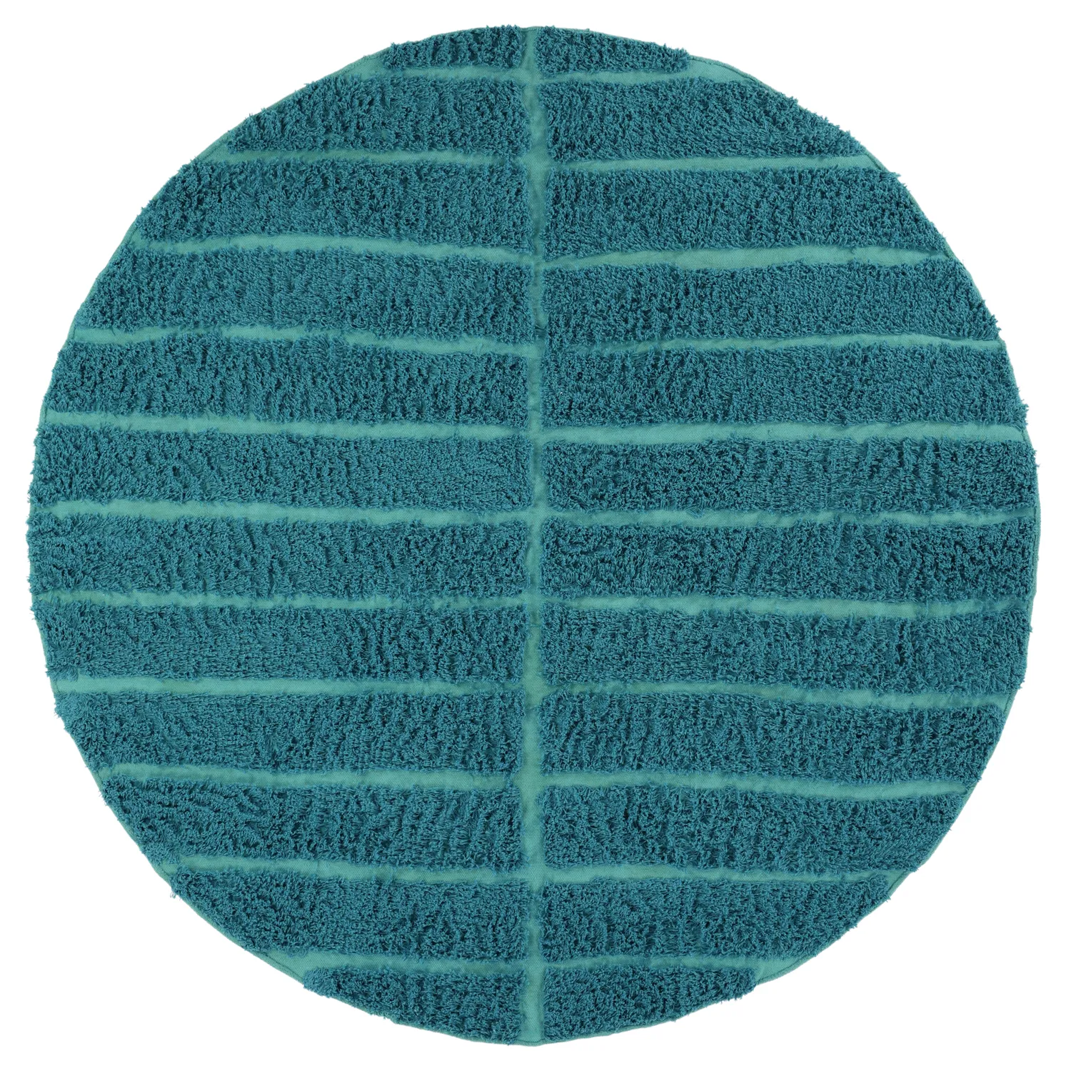 Rundt teppe - Ikara Natural Cotton Shaggy (turkis)