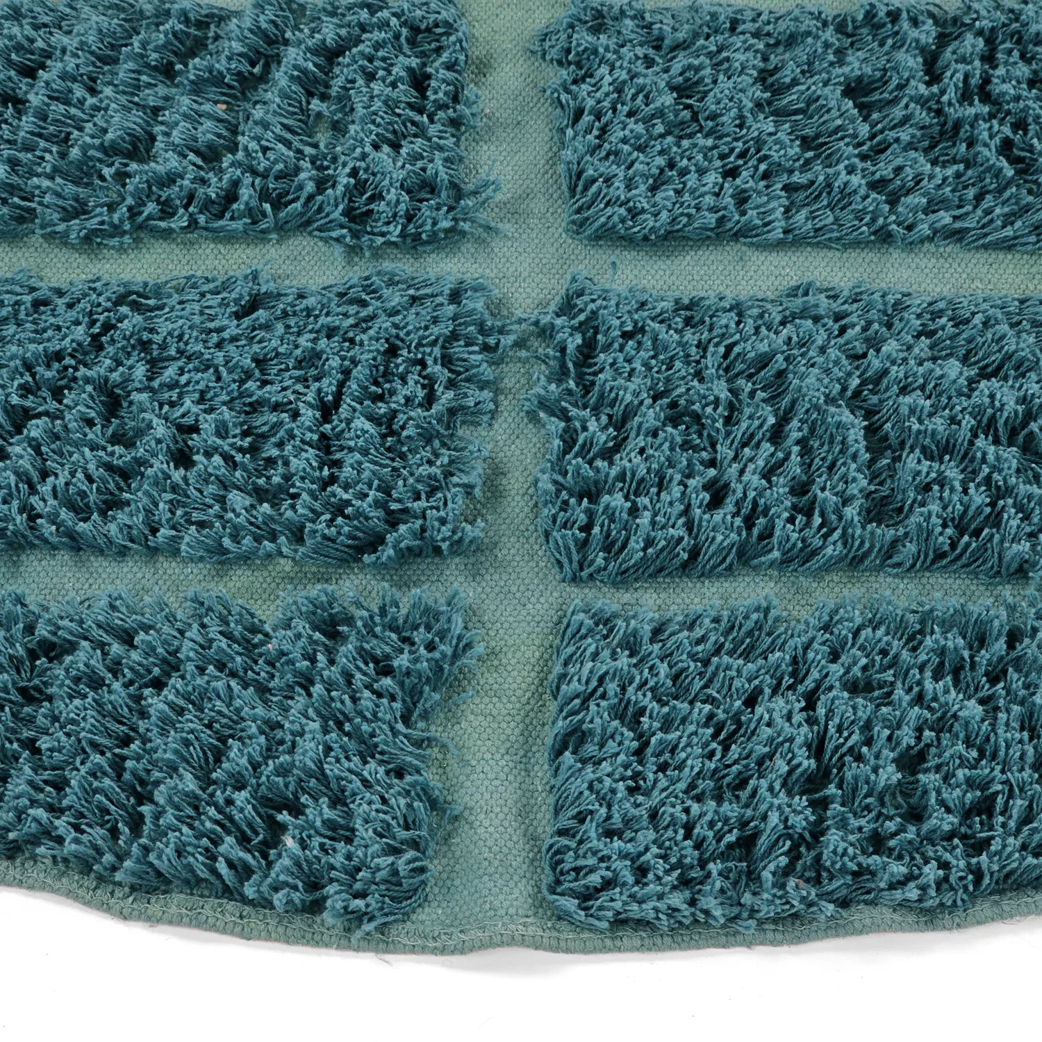 Rundt teppe - Ikara Natural Cotton Shaggy (turkis)
