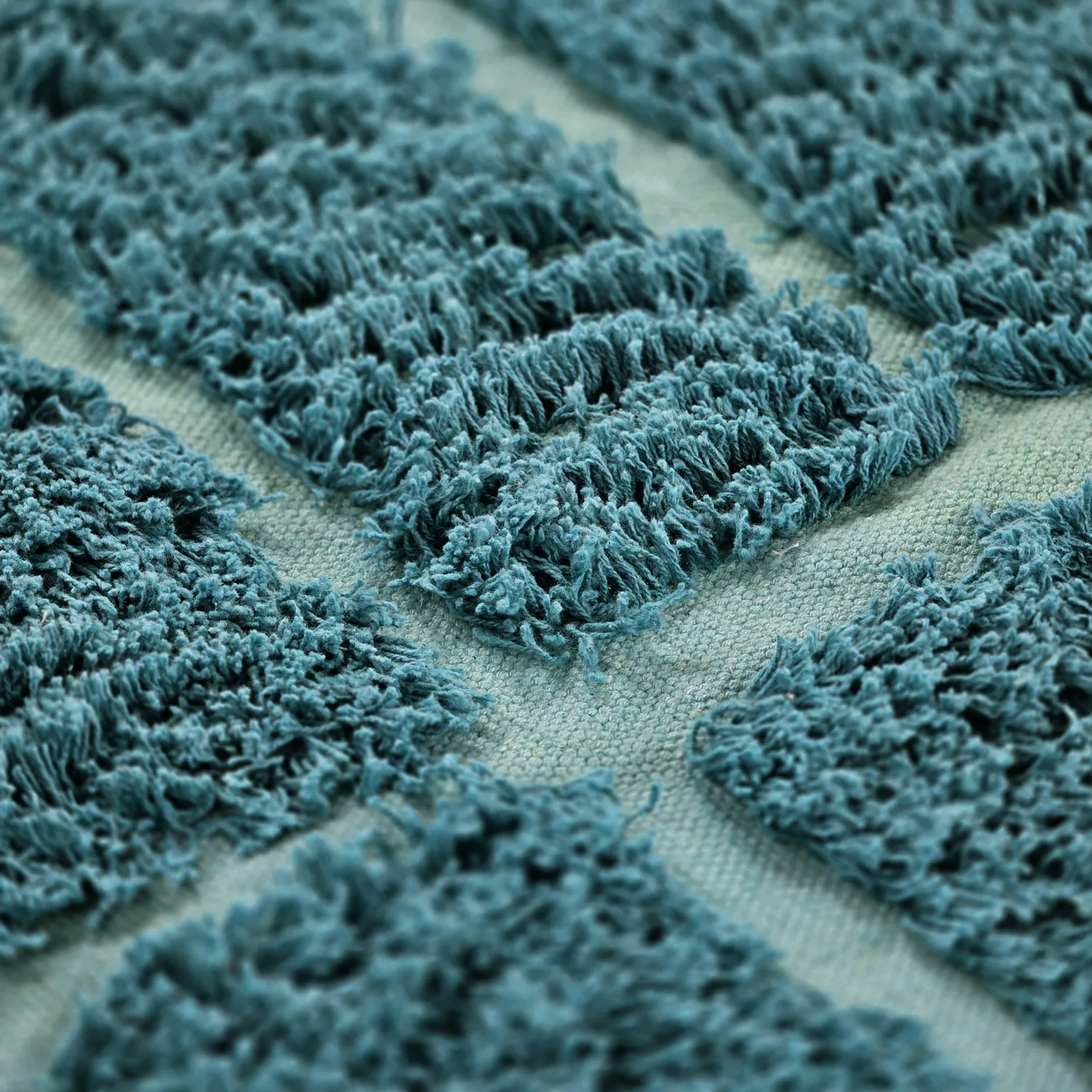 Rundt teppe - Ikara Natural Cotton Shaggy (turkis)