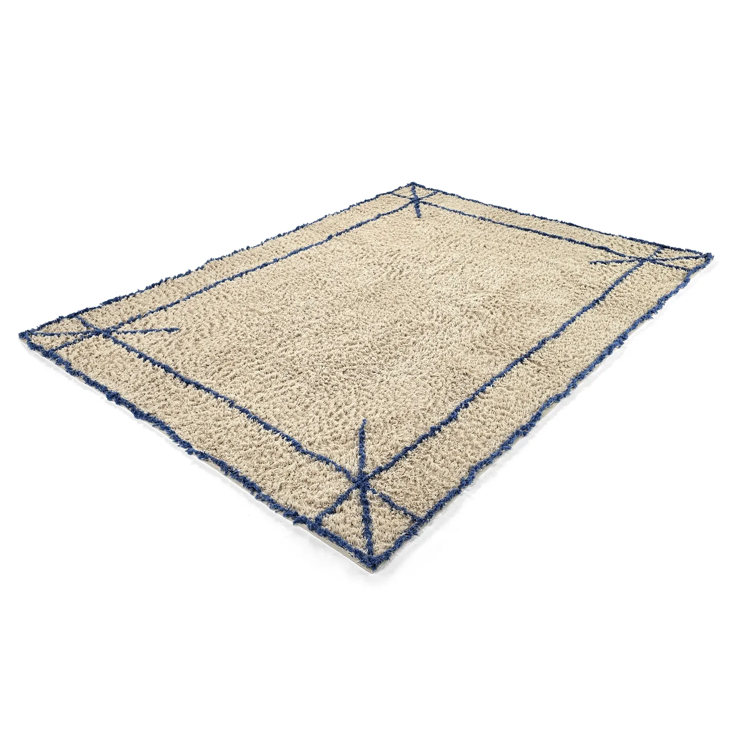 Ryetepper - Kairi Natural Cotton Shaggy (beige/blå)