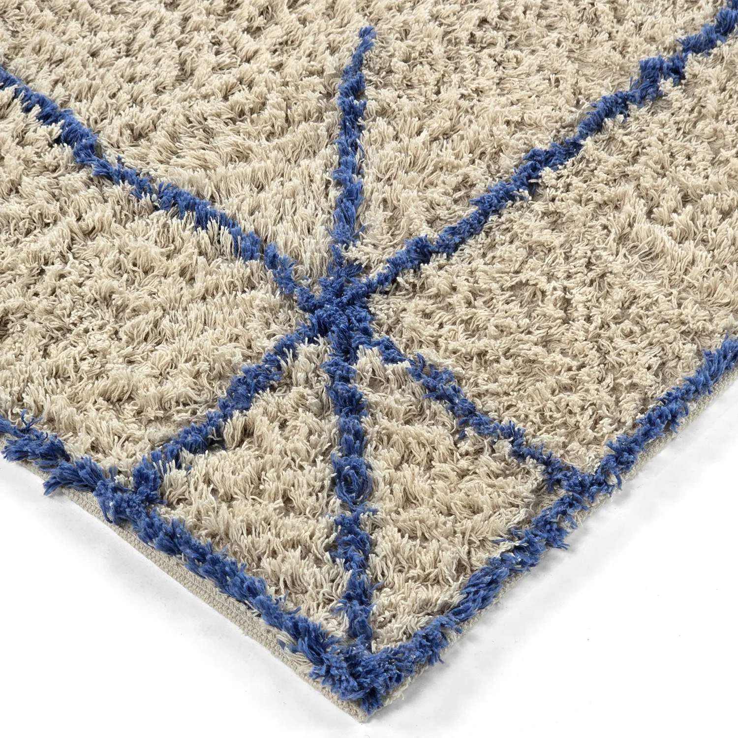 Ryetepper - Kairi Natural Cotton Shaggy (beige/blå)