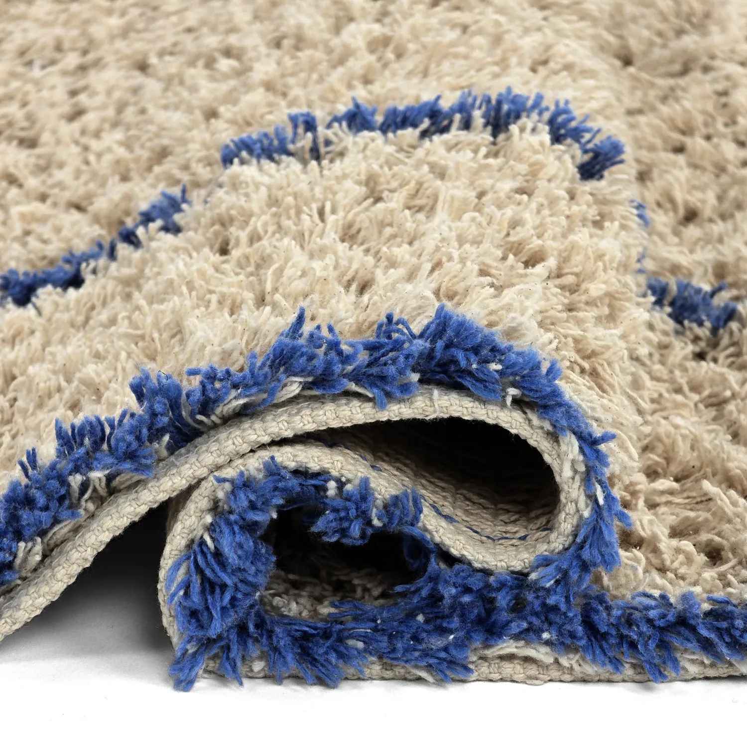 Ryetepper - Kairi Natural Cotton Shaggy (beige/blå)
