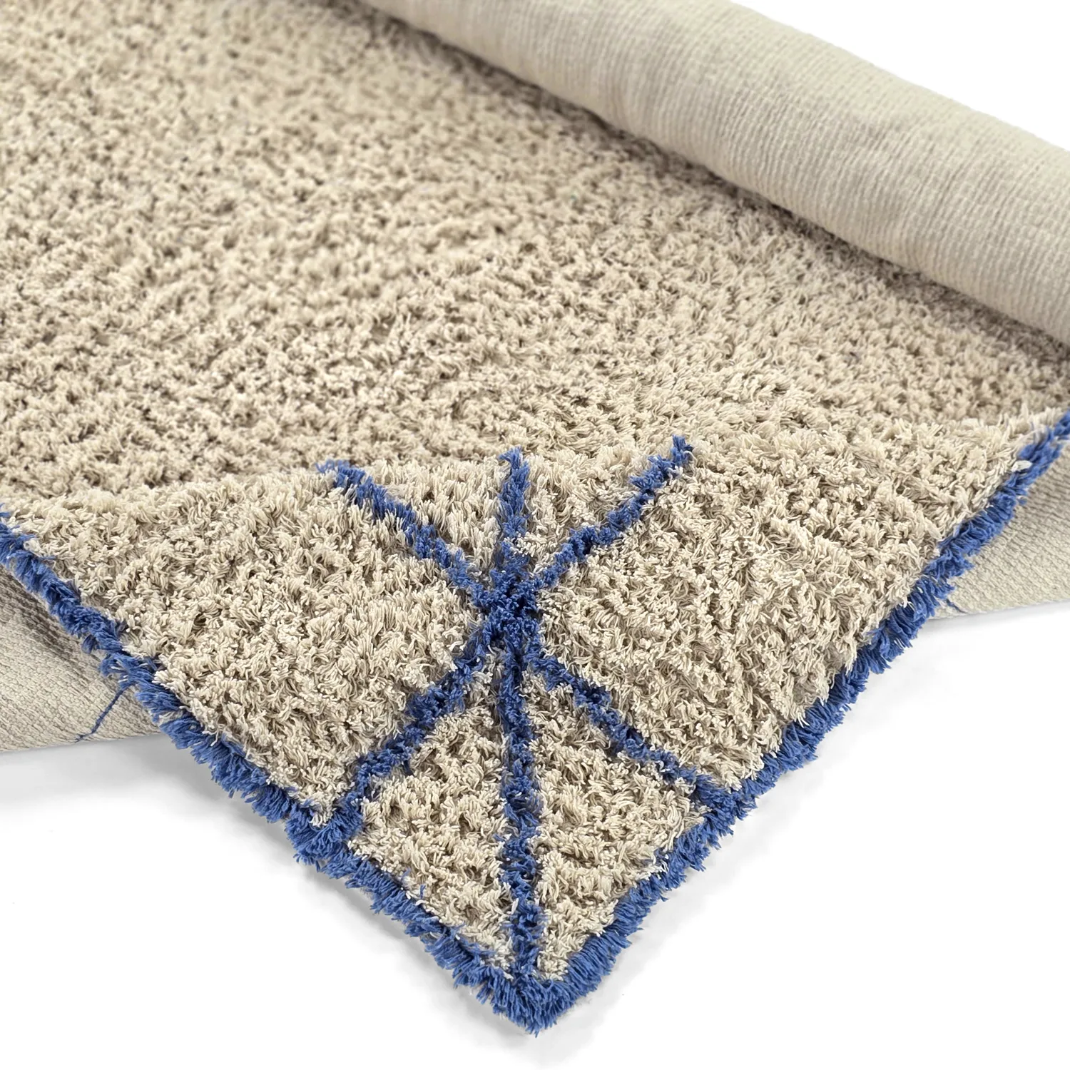 Ryetepper - Kairi Natural Cotton Shaggy (beige/blå)