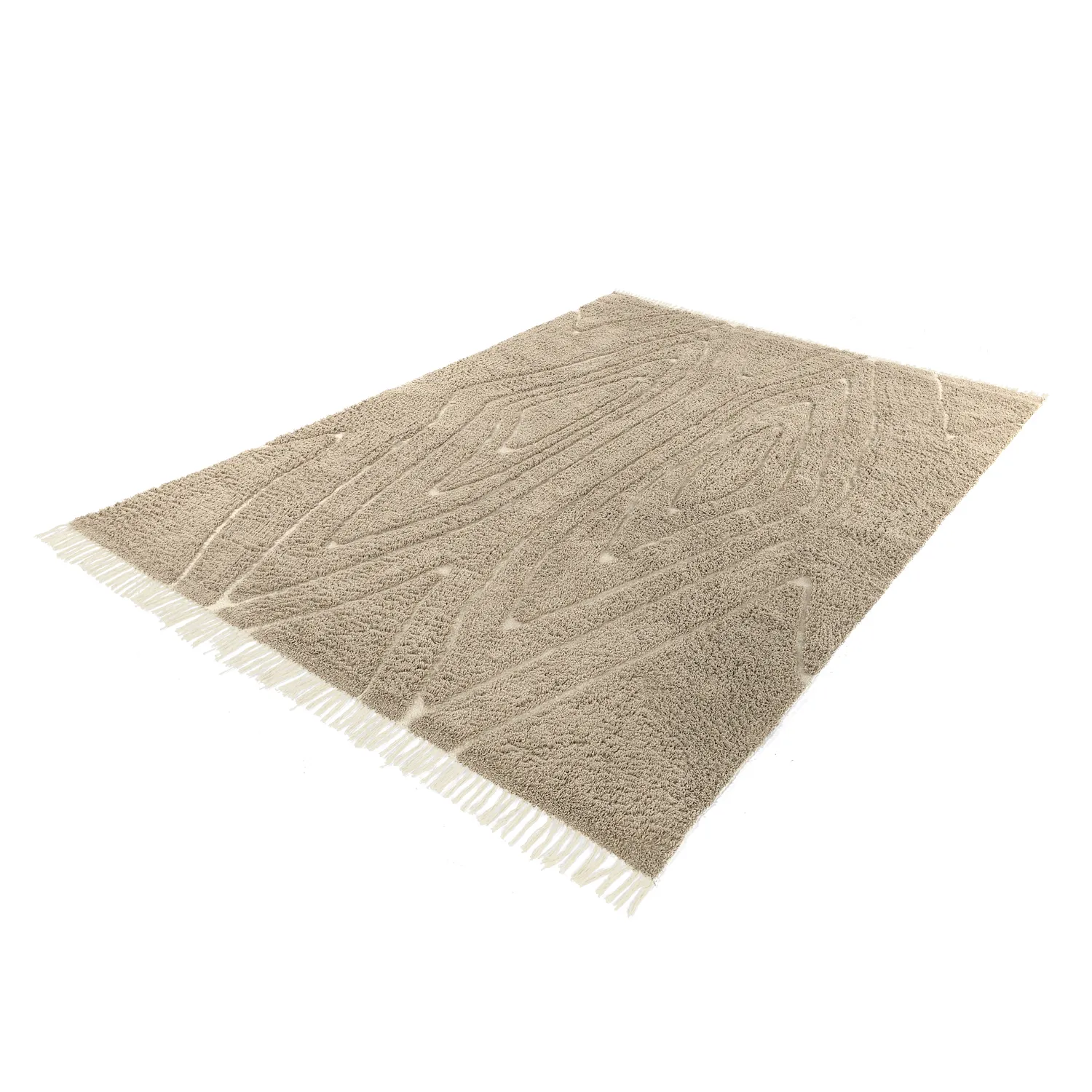 Ryetepper - Kindon Natural Cotton Shaggy (beige/hvit)