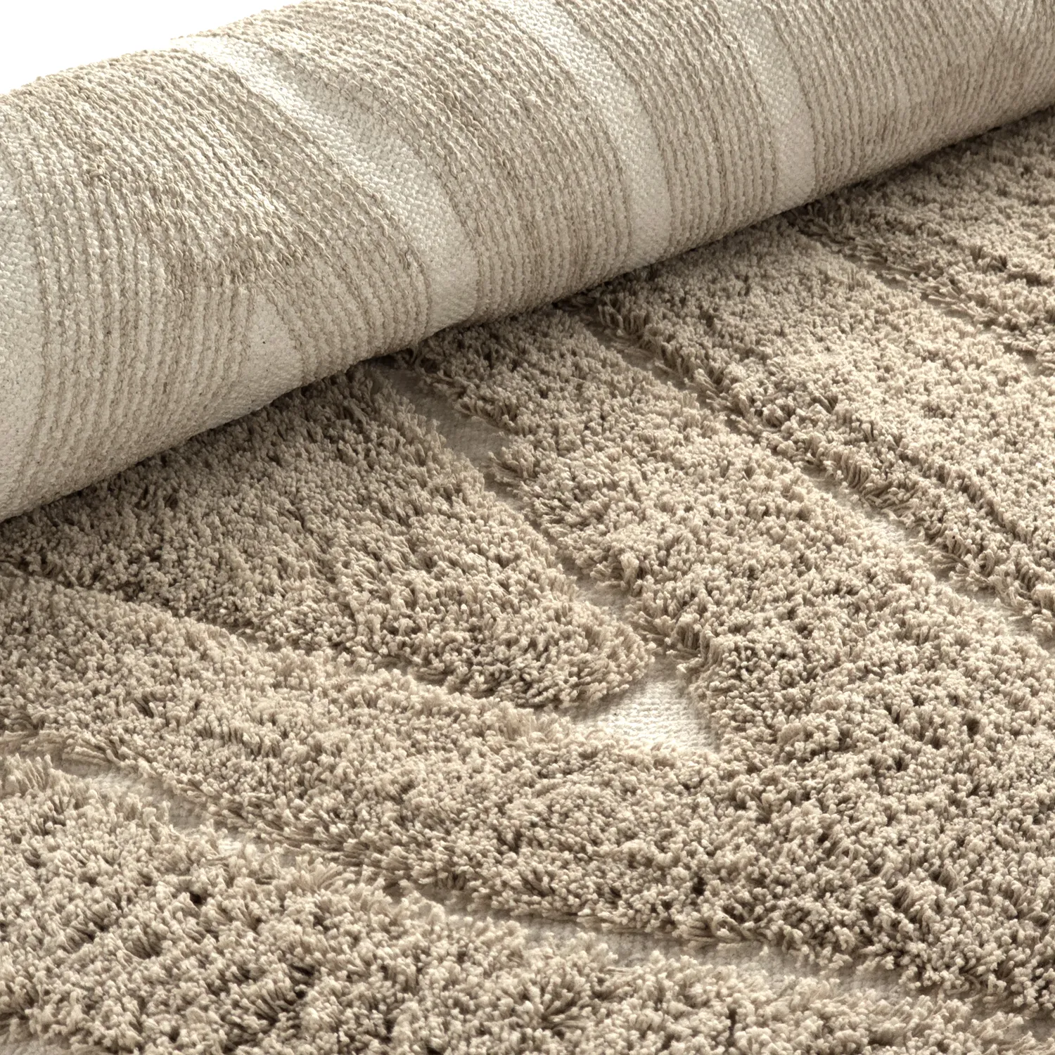 Ryetepper - Kindon Natural Cotton Shaggy (beige/hvit)