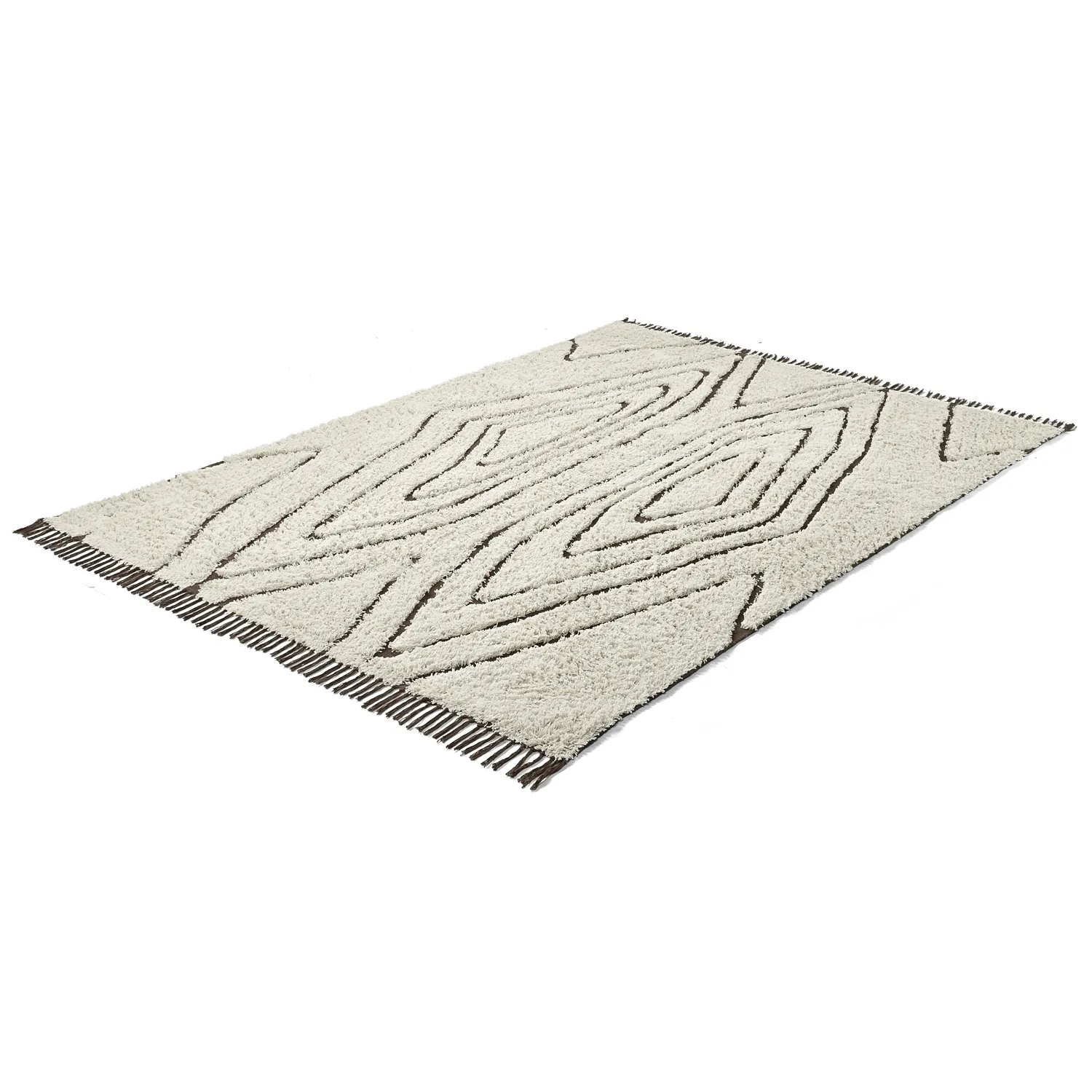 Ryetepper - Kindon Natural Cotton Shaggy (off white/brun)