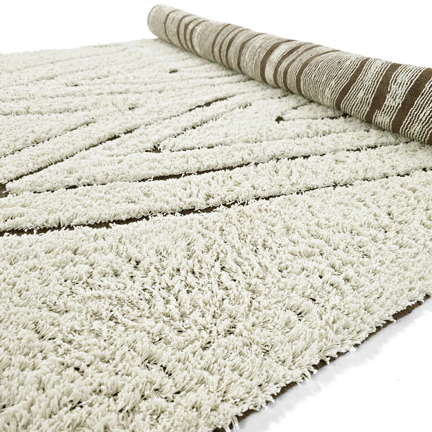 Ryetepper - Kindon Natural Cotton Shaggy (off white/brun)