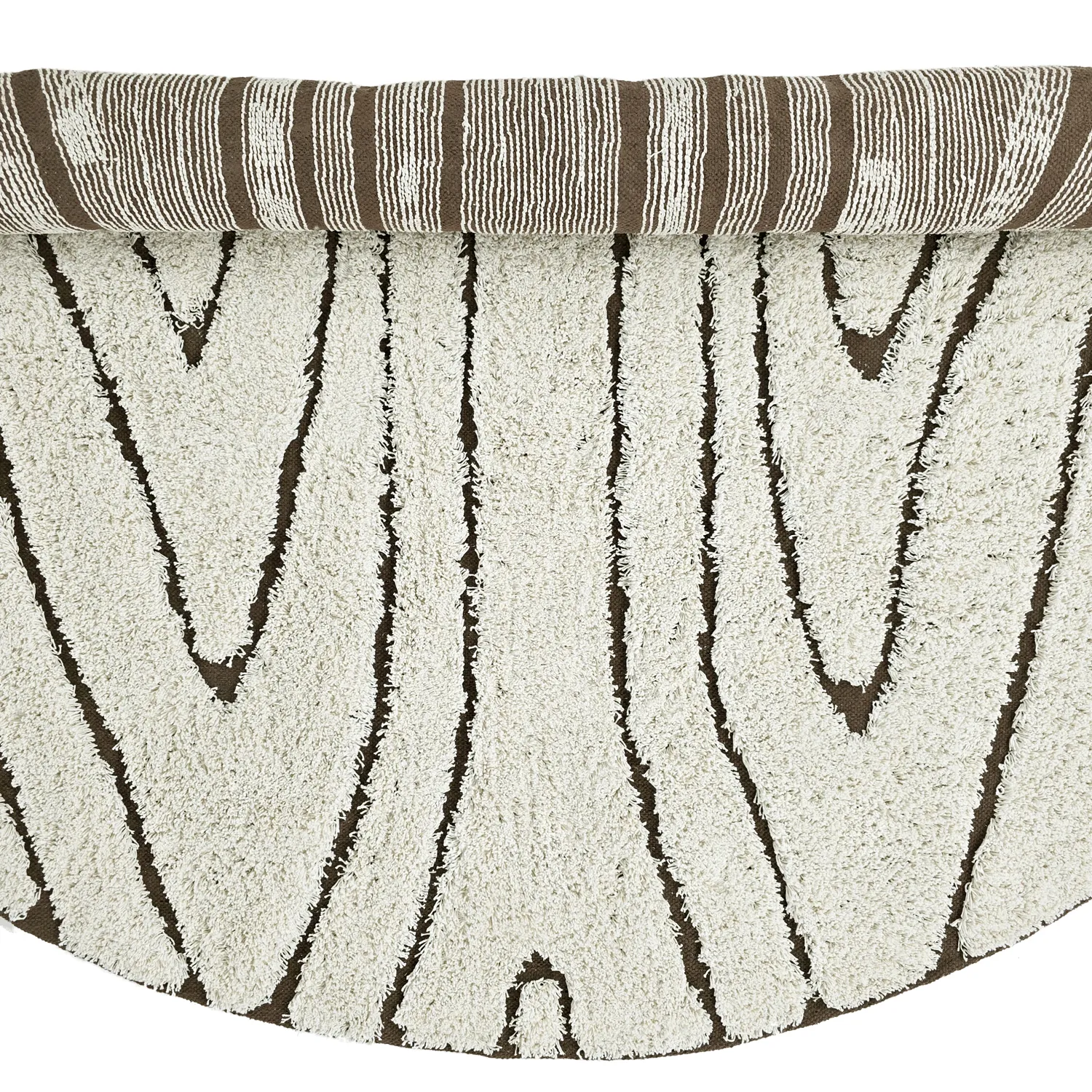 Runde tepper - Kindon Natural Cotton Shaggy (off white/brun)