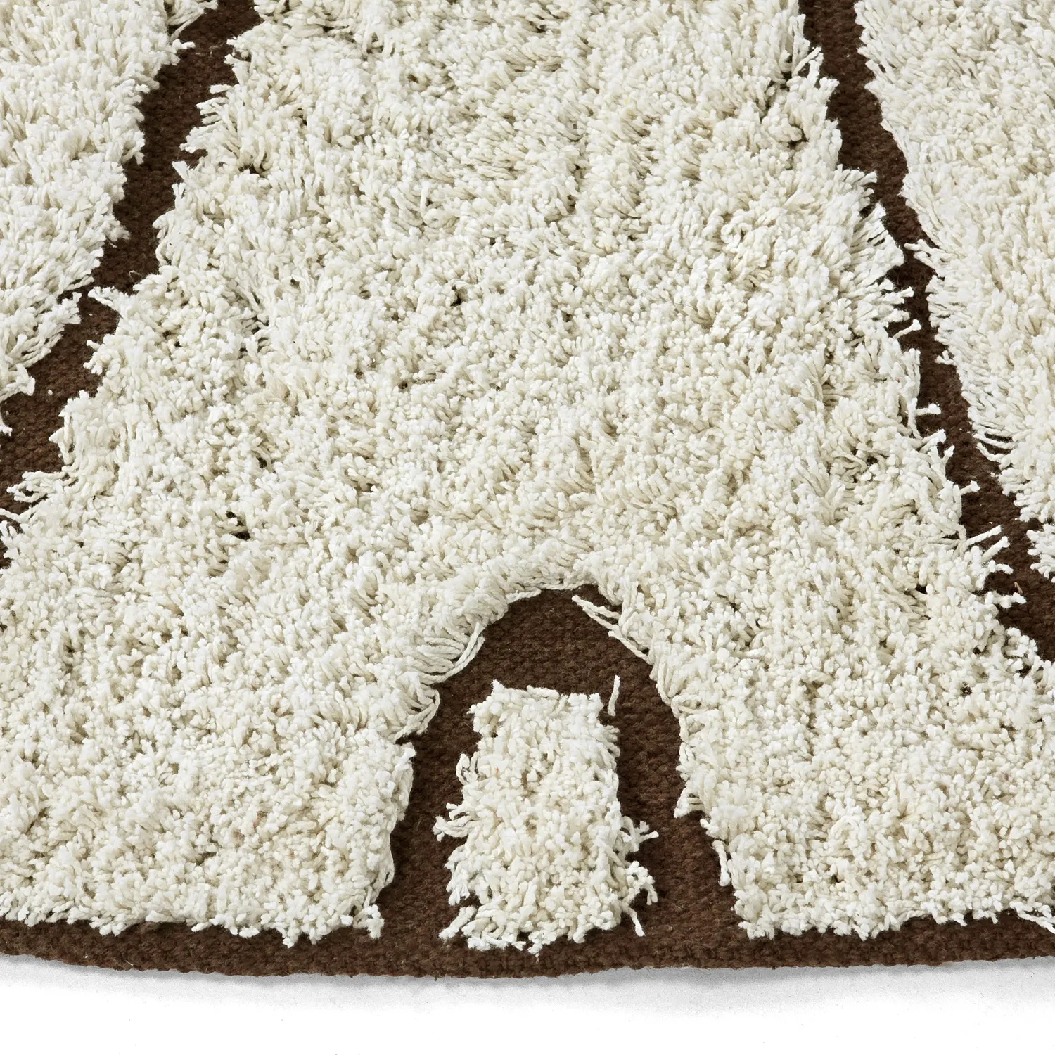 Runde tepper - Kindon Natural Cotton Shaggy (off white/brun)