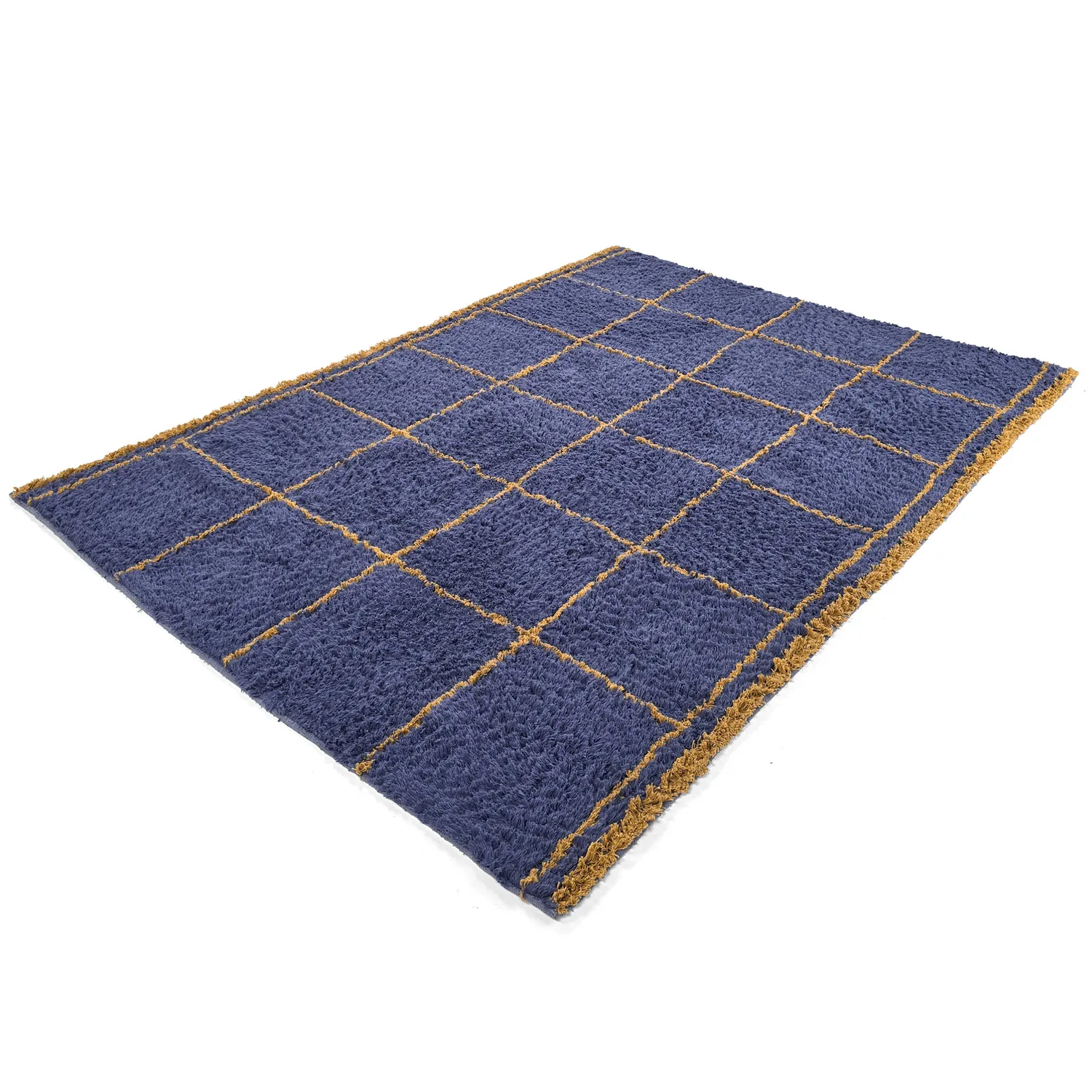 Ryetepper - Lana Natural Cotton Shaggy (blå/gul)