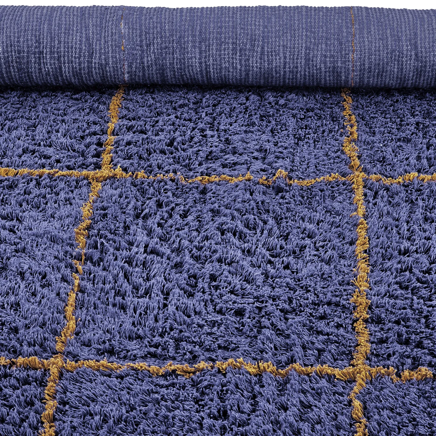 Ryetepper - Lana Natural Cotton Shaggy (blå/gul)