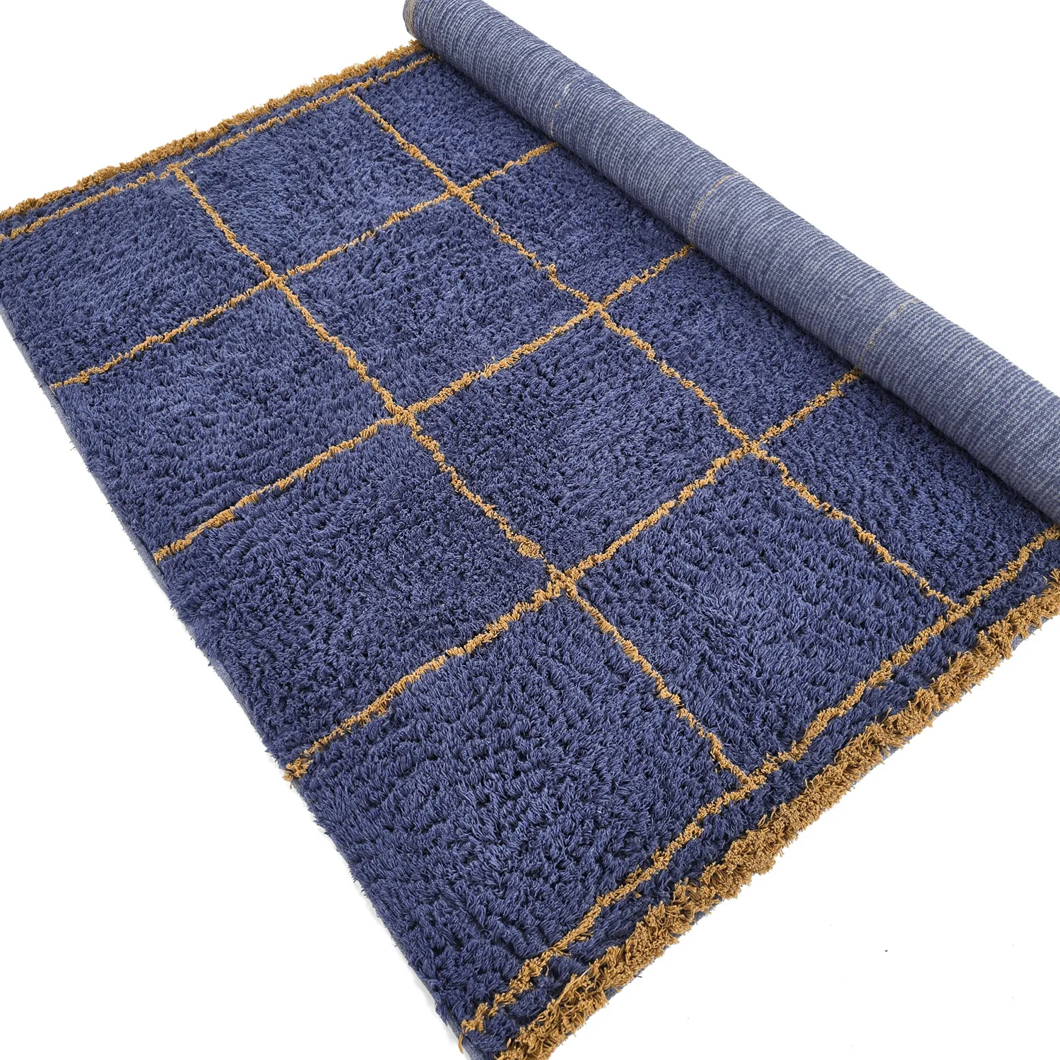 Ryetepper - Lana Natural Cotton Shaggy (blå/gul)