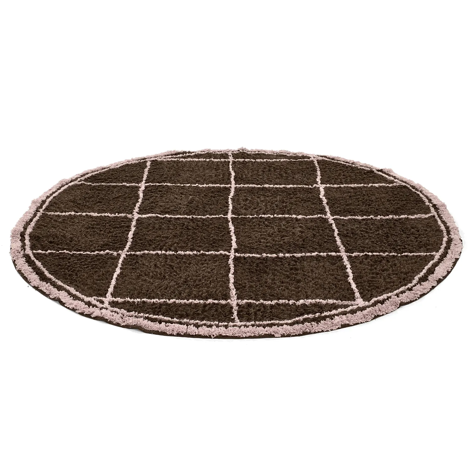 Rundt teppe - Lana Natural Cotton Shaggy (brun)