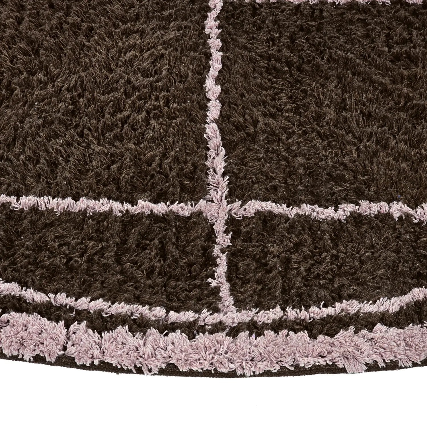 Rundt teppe - Lana Natural Cotton Shaggy (brun)