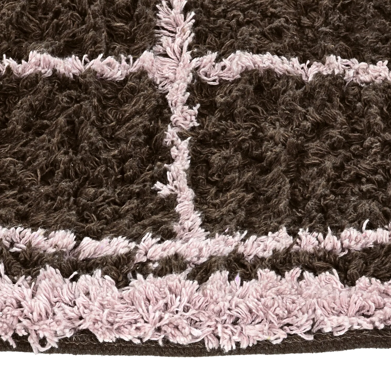 Rundt teppe - Lana Natural Cotton Shaggy (brun)