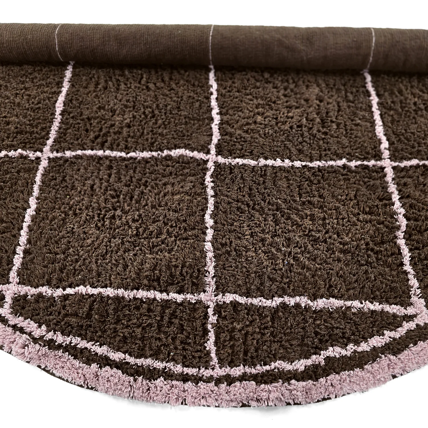Rundt teppe - Lana Natural Cotton Shaggy (brun)