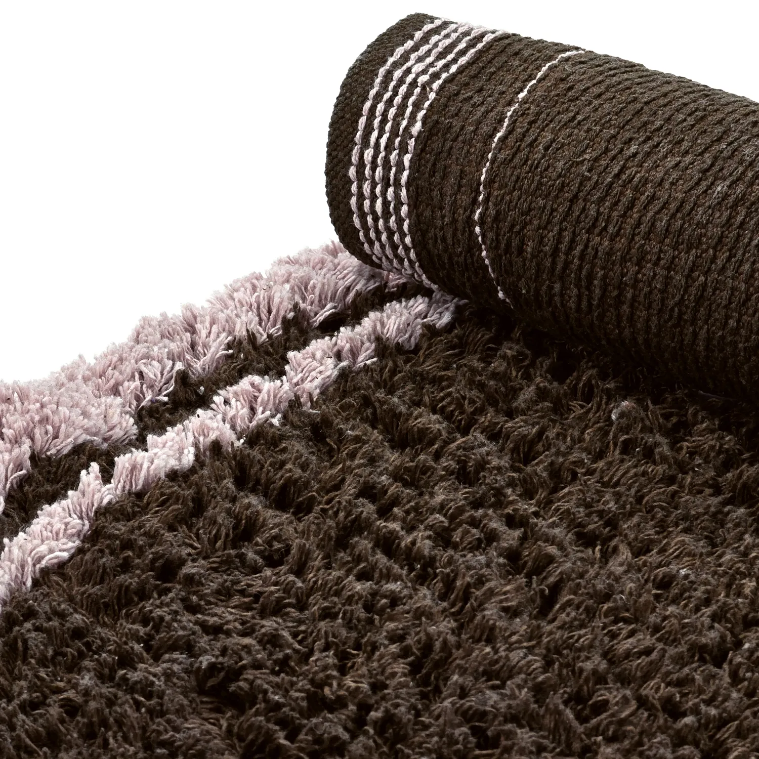Rundt teppe - Lana Natural Cotton Shaggy (brun)