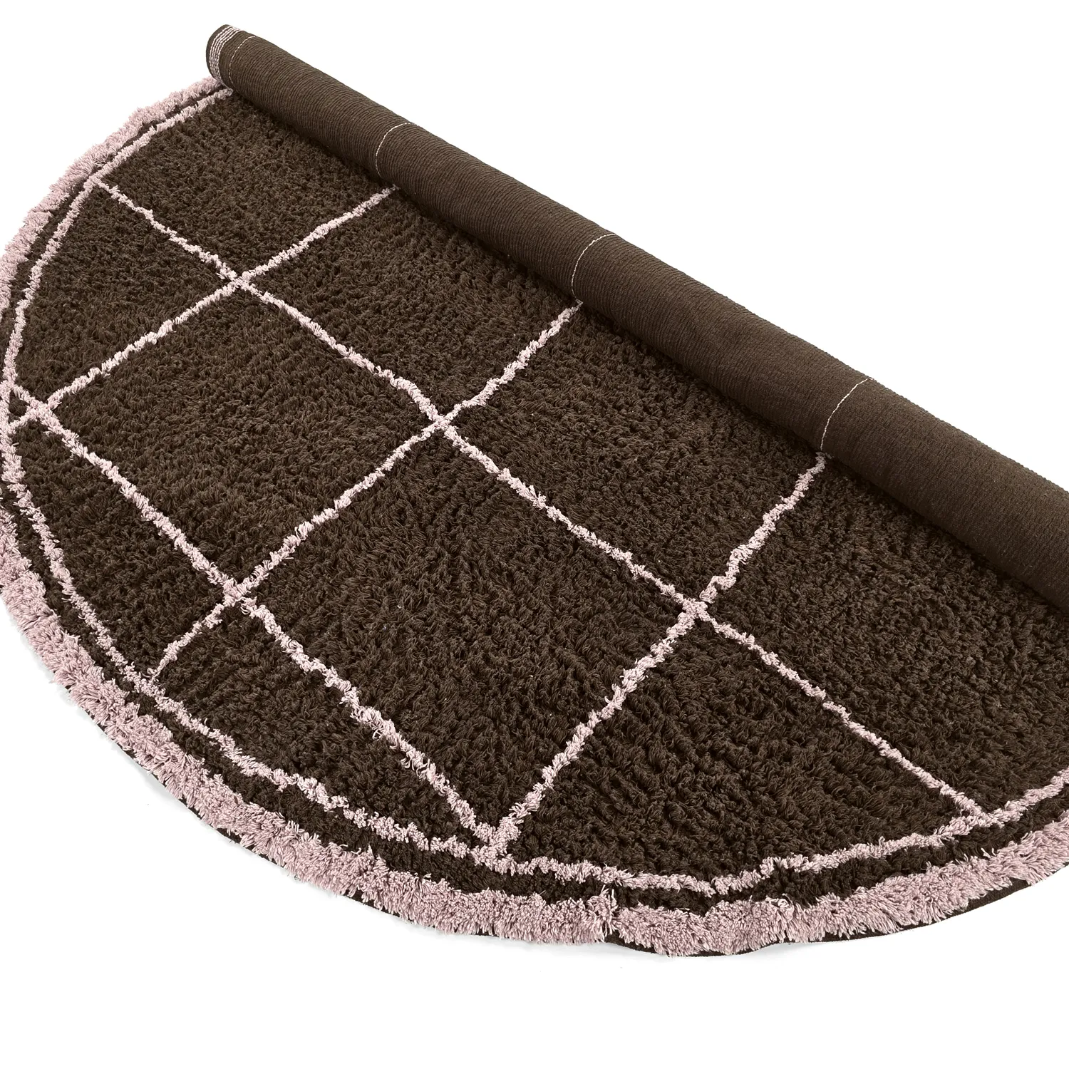 Rundt teppe - Lana Natural Cotton Shaggy (brun)