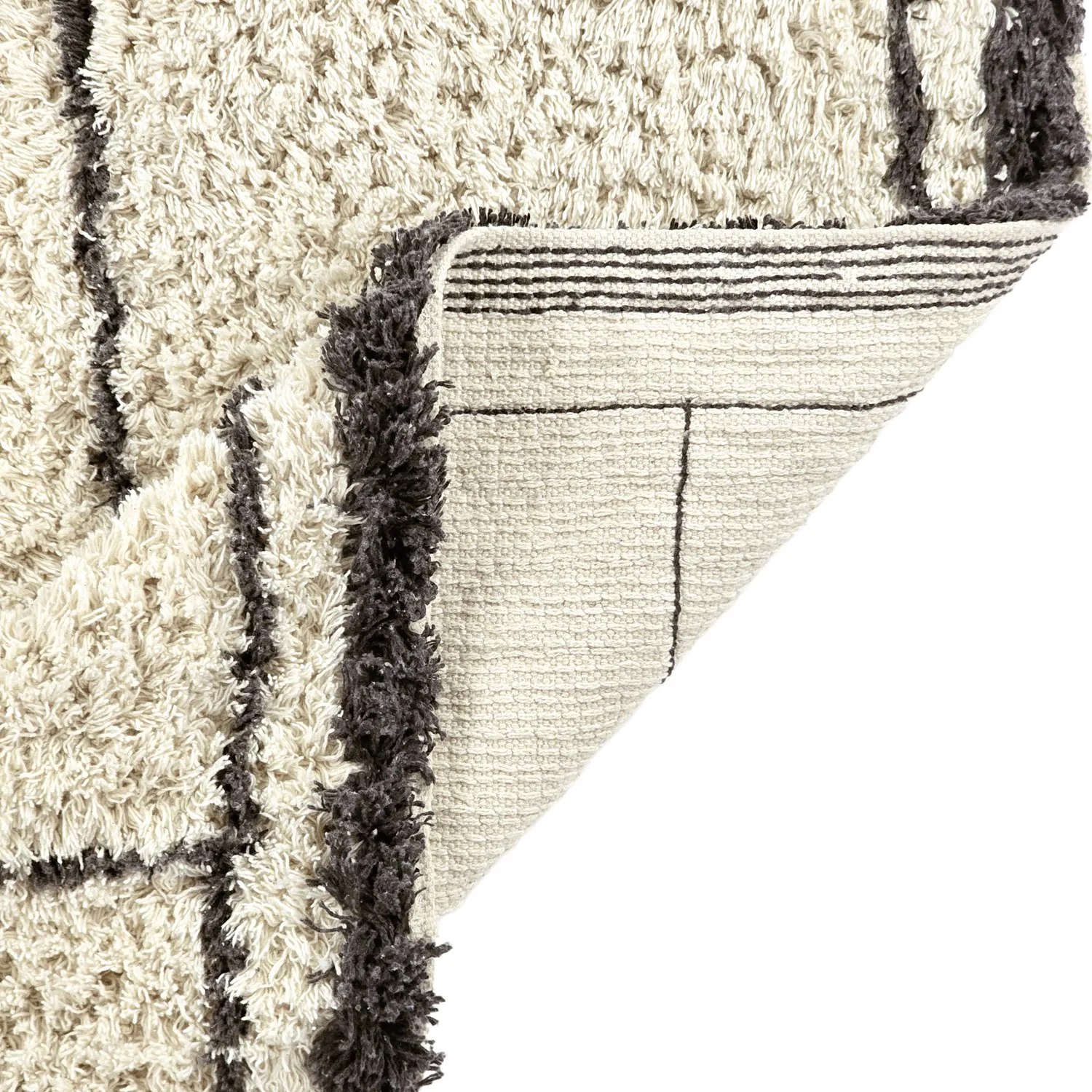 Ryetepper - Lana Natural Cotton Shaggy (krem/mørk grå)
