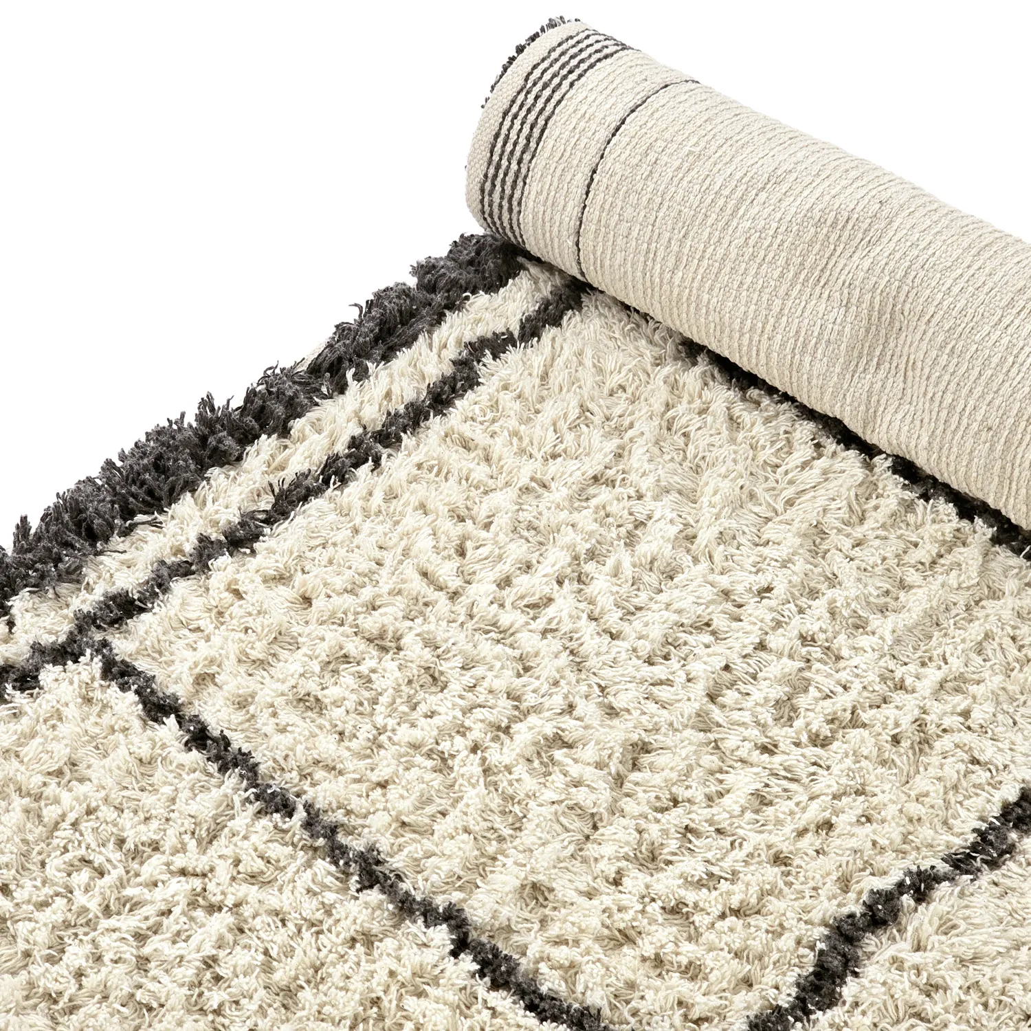 Ryetepper - Lana Natural Cotton Shaggy (krem/mørk grå)