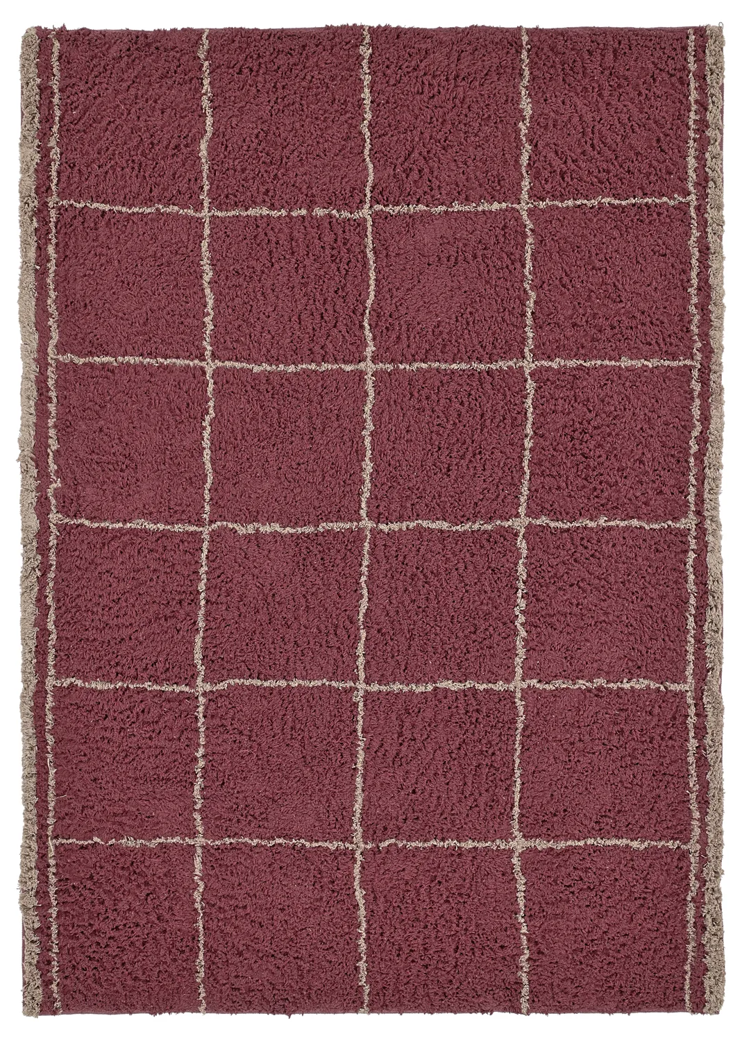 Ryetepper - Lana Natural Cotton Shaggy (taupe/rød)