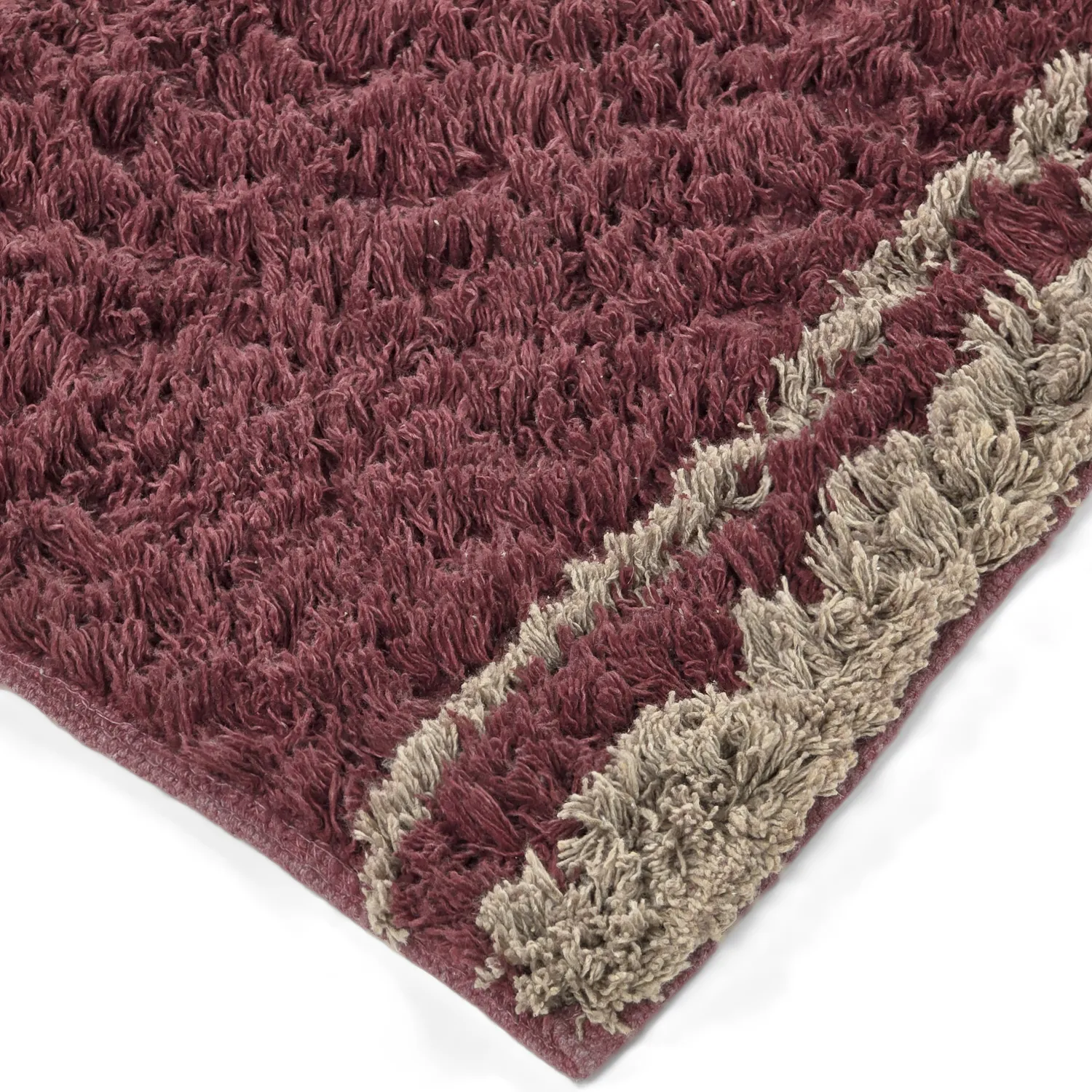 Ryetepper - Lana Natural Cotton Shaggy (taupe/rød)