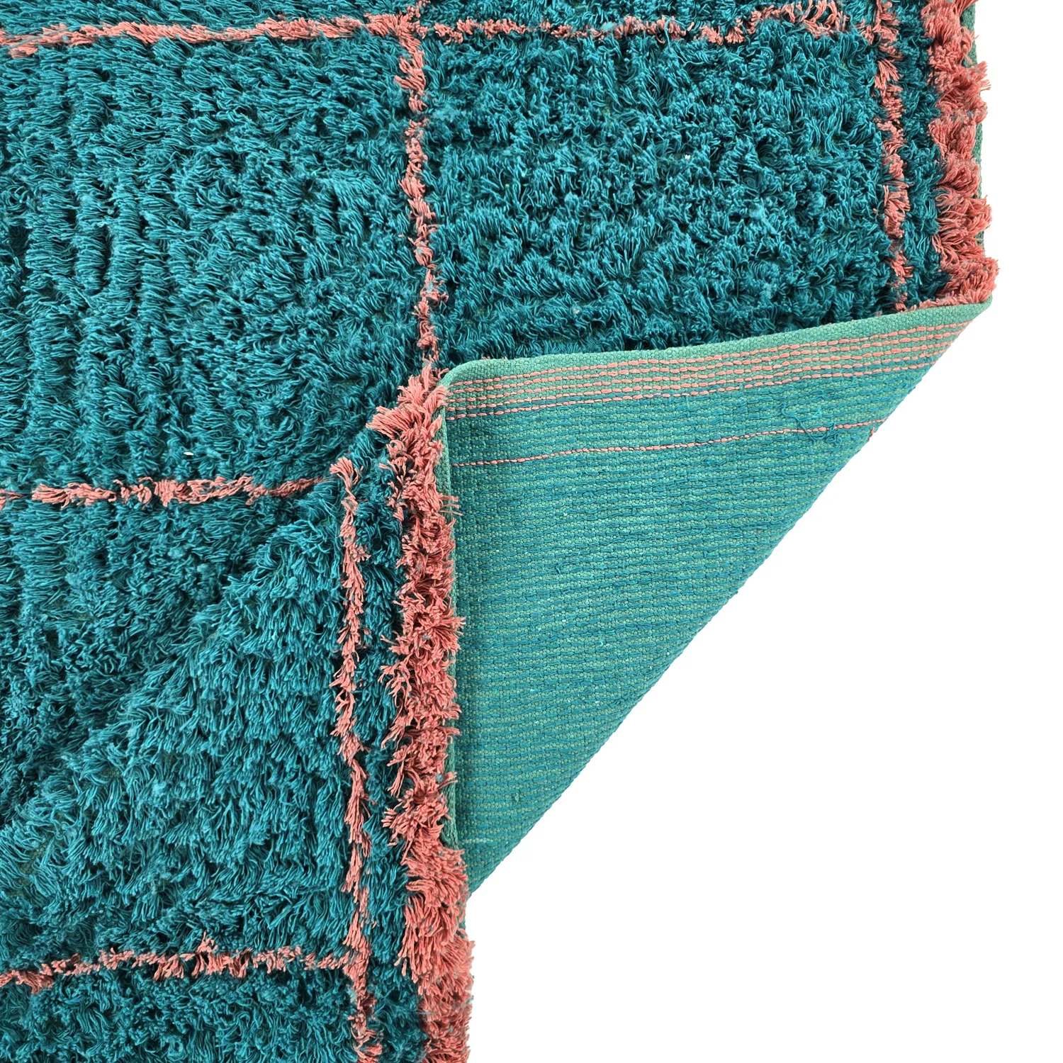 Ryetepper - Lana Natural Cotton Shaggy (turkis/rosa)