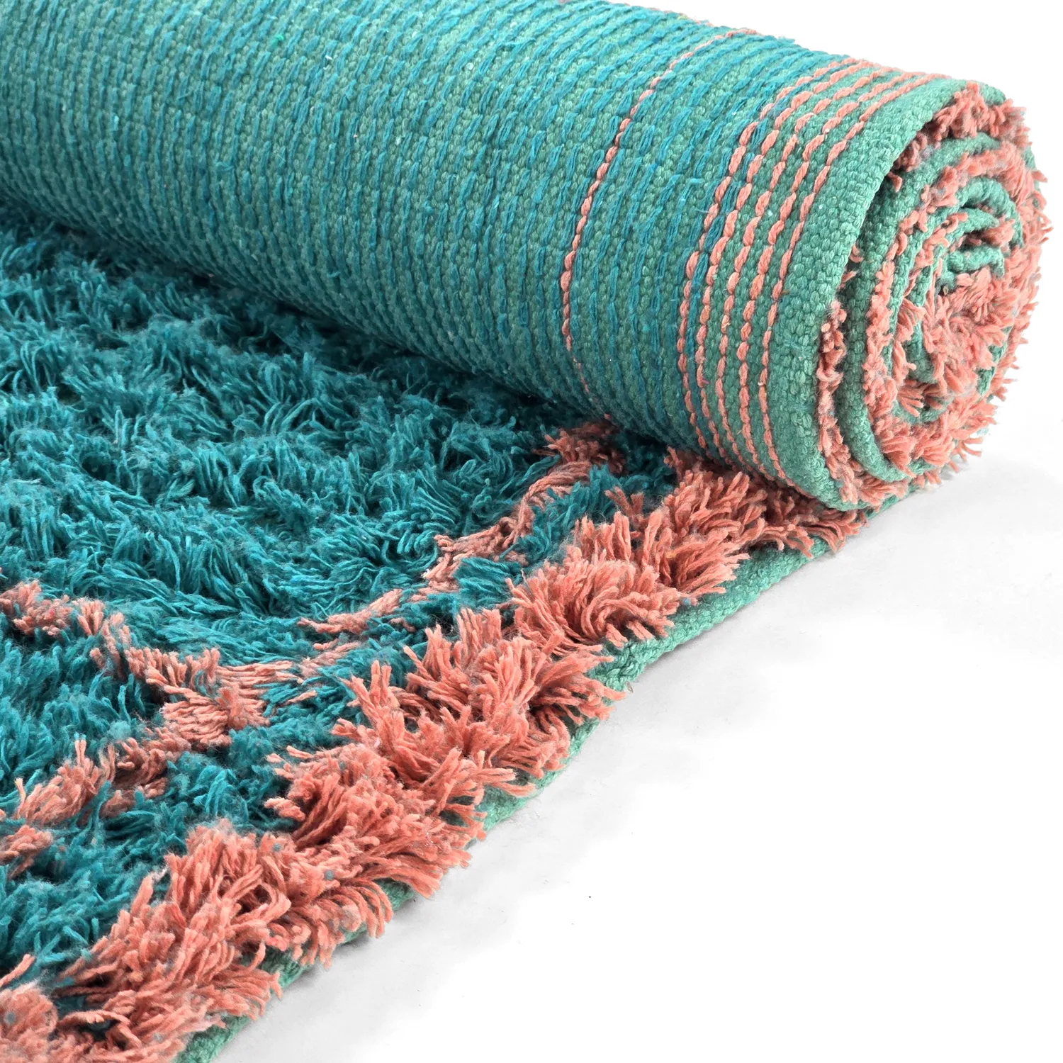 Ryetepper - Lana Natural Cotton Shaggy (turkis/rosa)