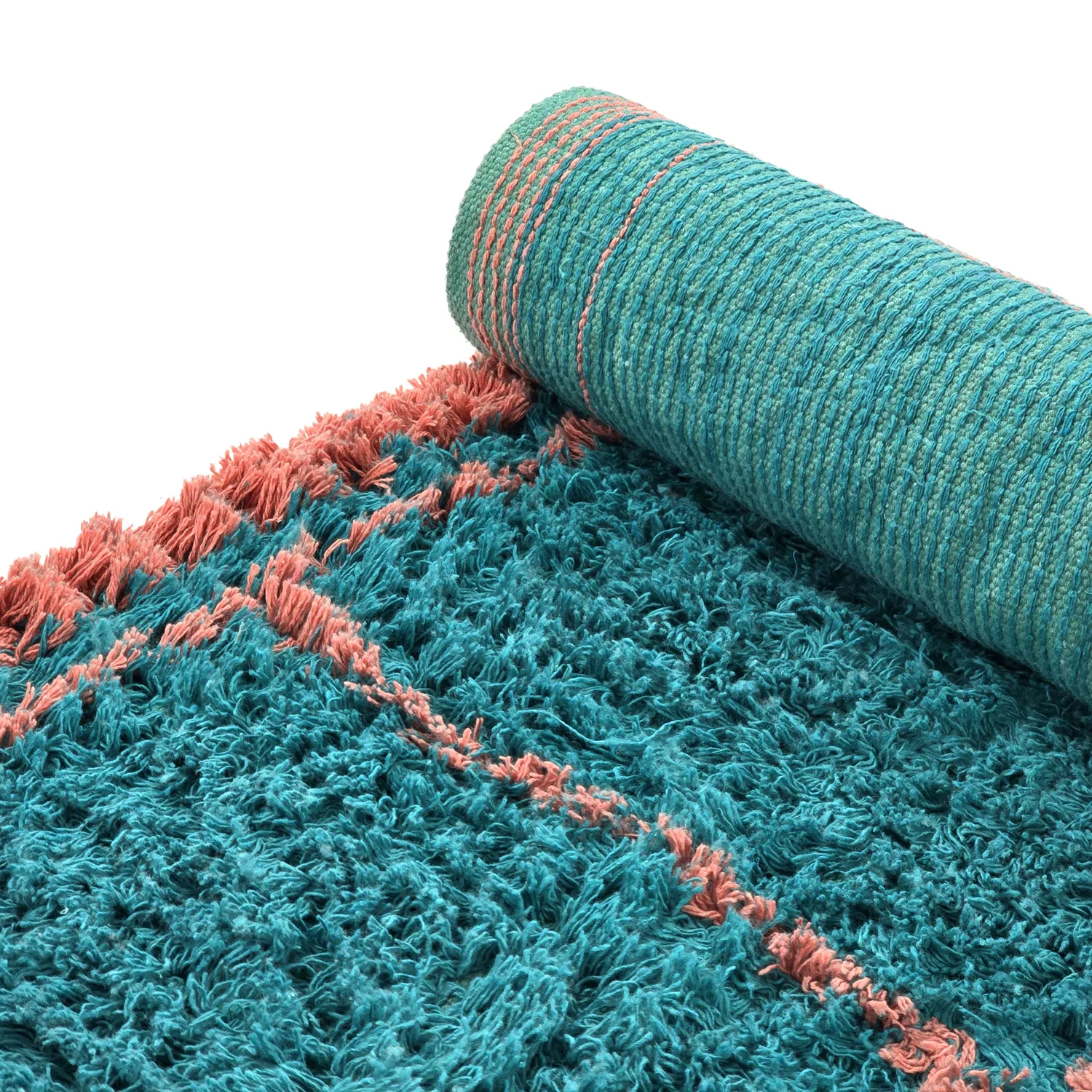 Ryetepper - Lana Natural Cotton Shaggy (turkis/rosa)